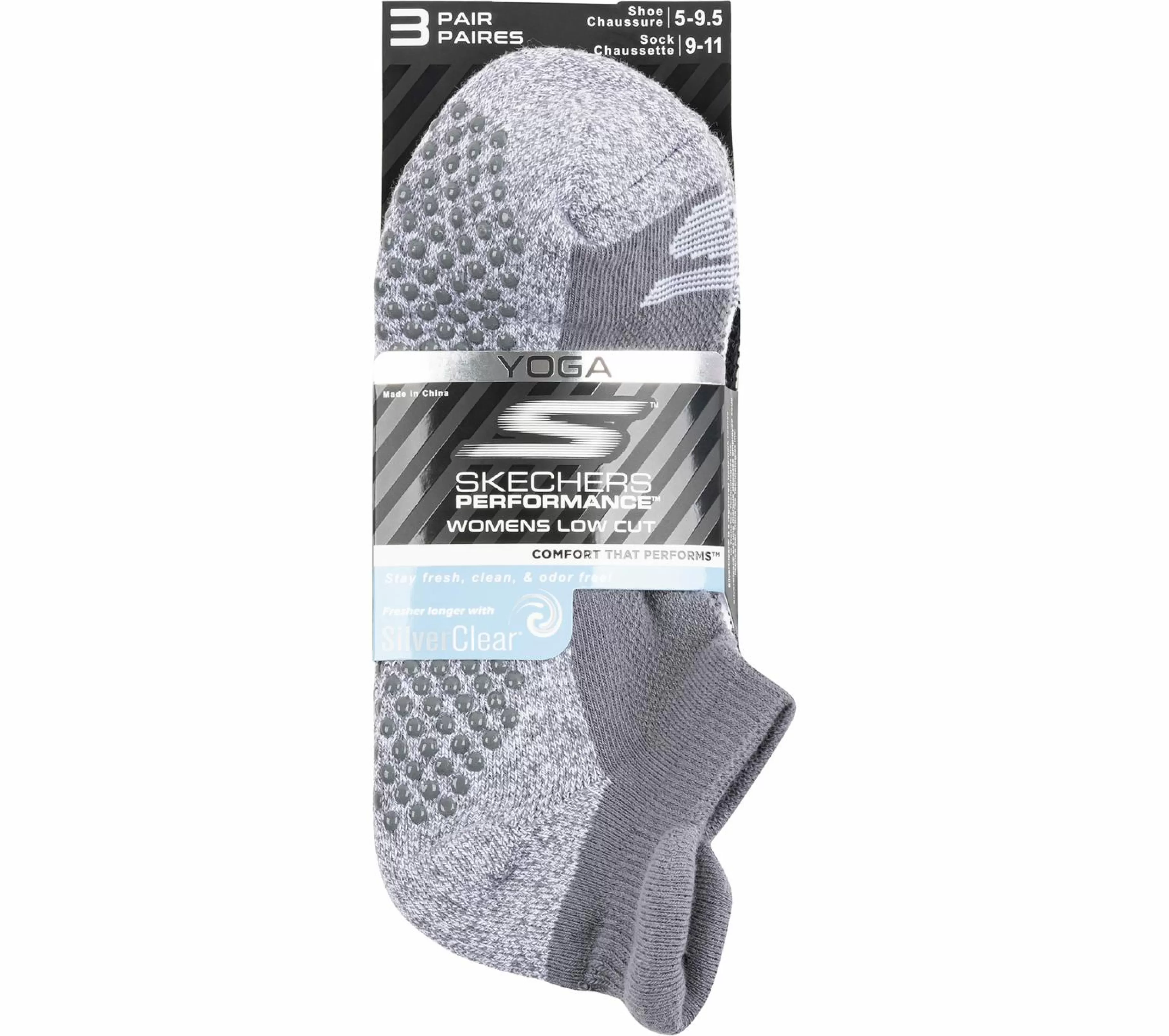 Acessórios | SKECHERS 3 Pack Low Cut Grip Socks CINZENTO