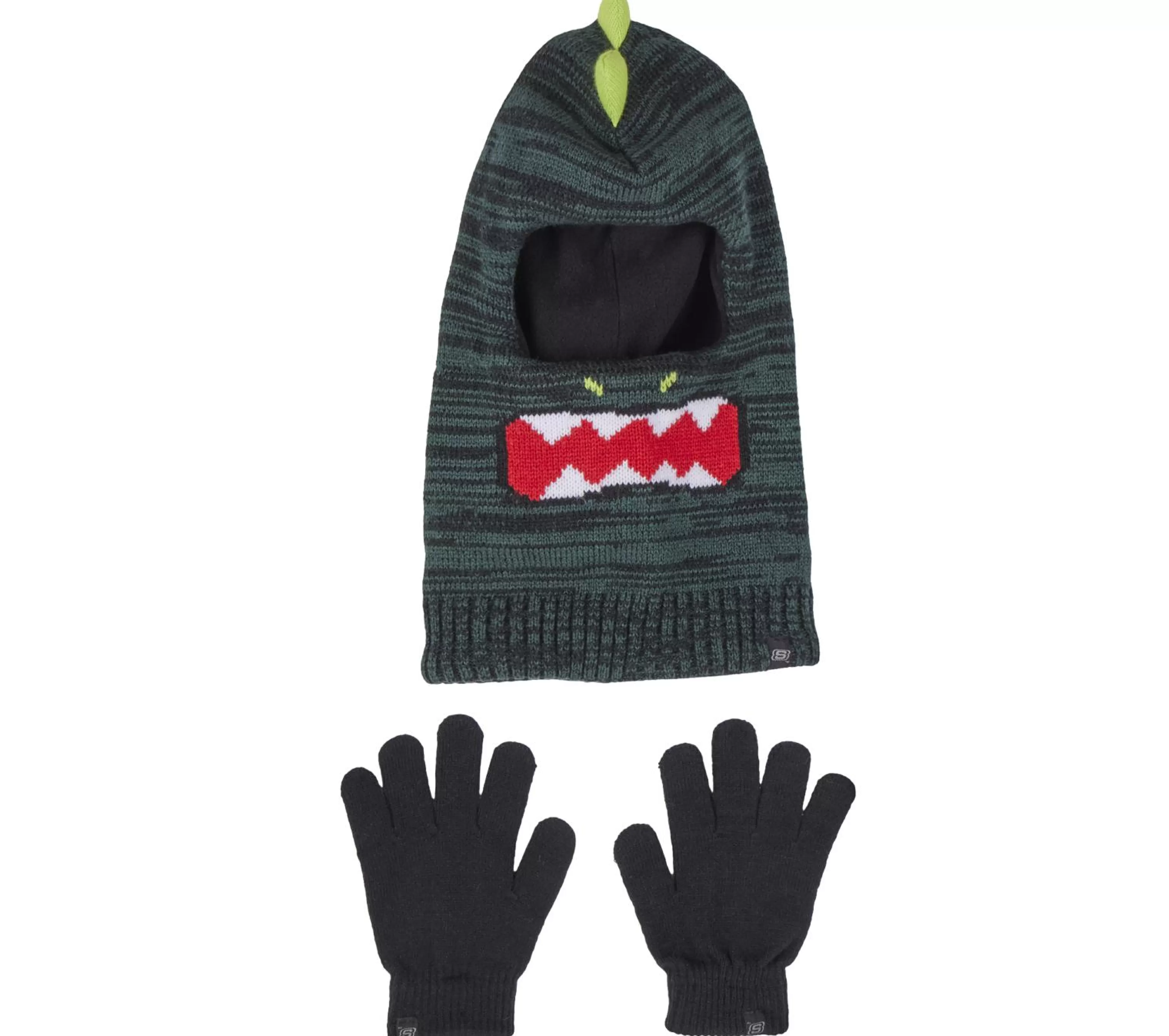 Acessórios Para A Cabeça | Acessórios Para A Cabeça | SKECHERS 3D Knit Dino Ski Mask And Glove Set VERDE