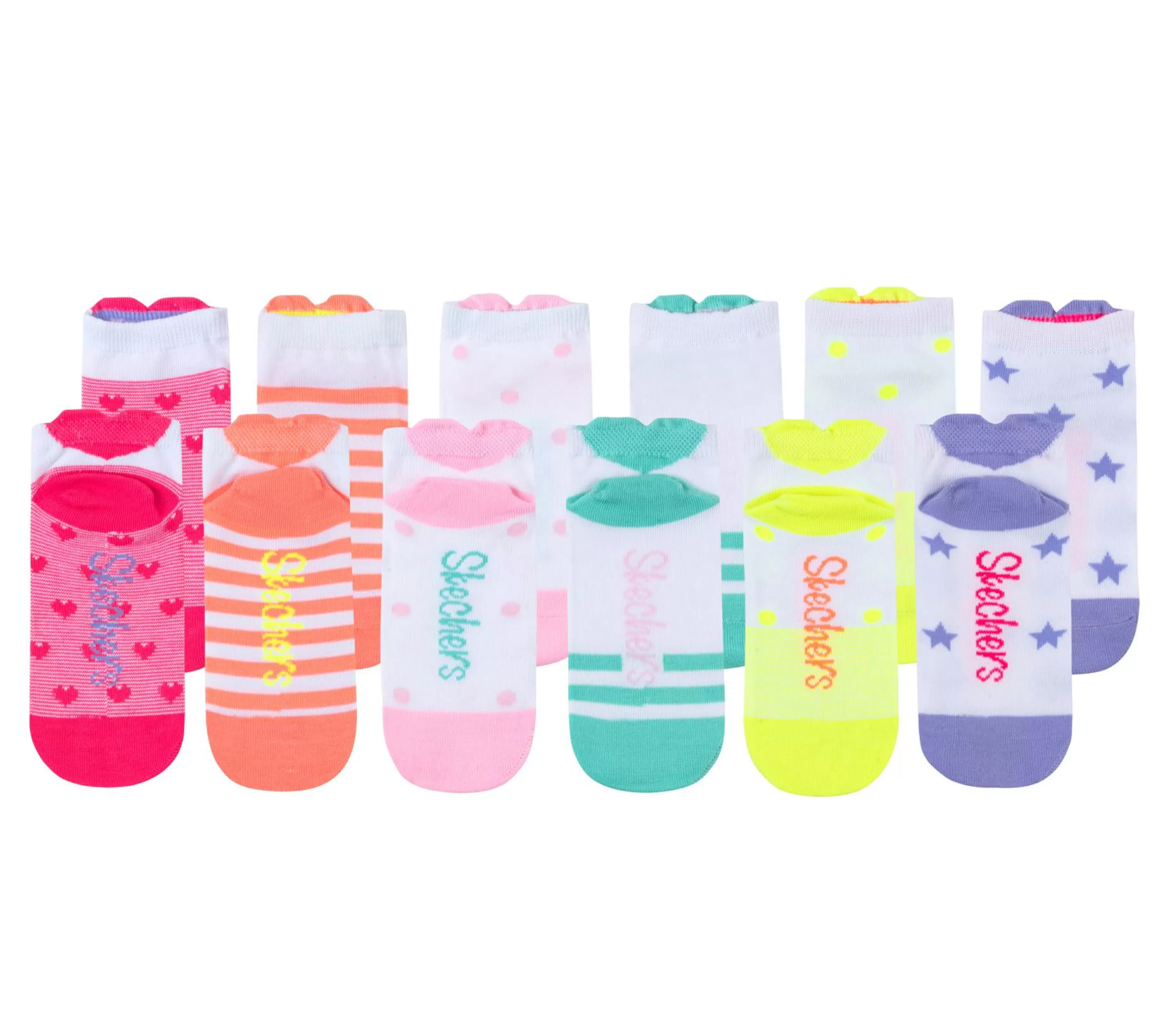 Meias | Meias | SKECHERS 6 Pack Low Cut 3D Heart Socks MULTICOR