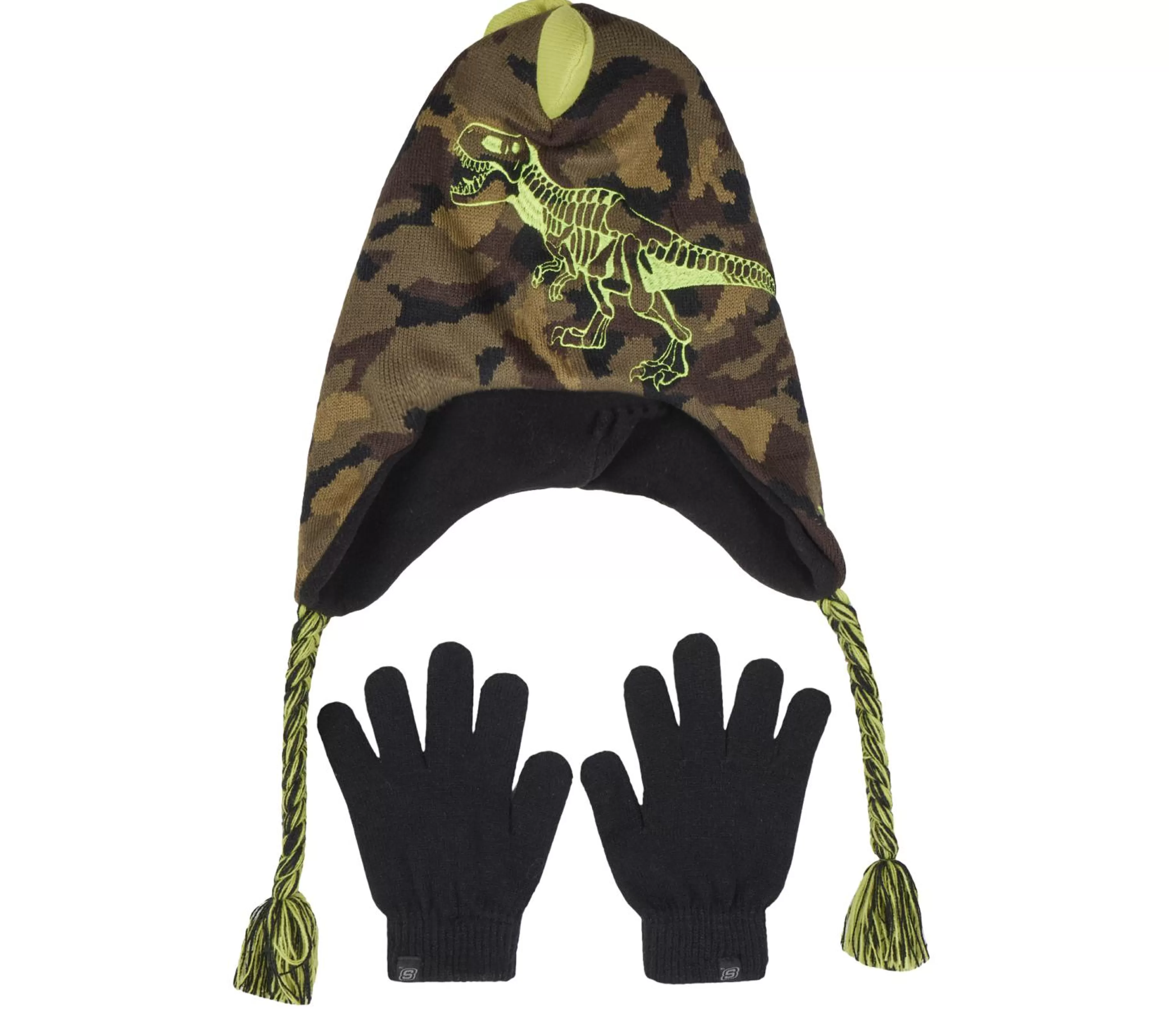 Equipamento Para O Frio | Acessórios Para A Cabeça | SKECHERS Camouflage T-rex Hat And Glove Set CAMUFLADO