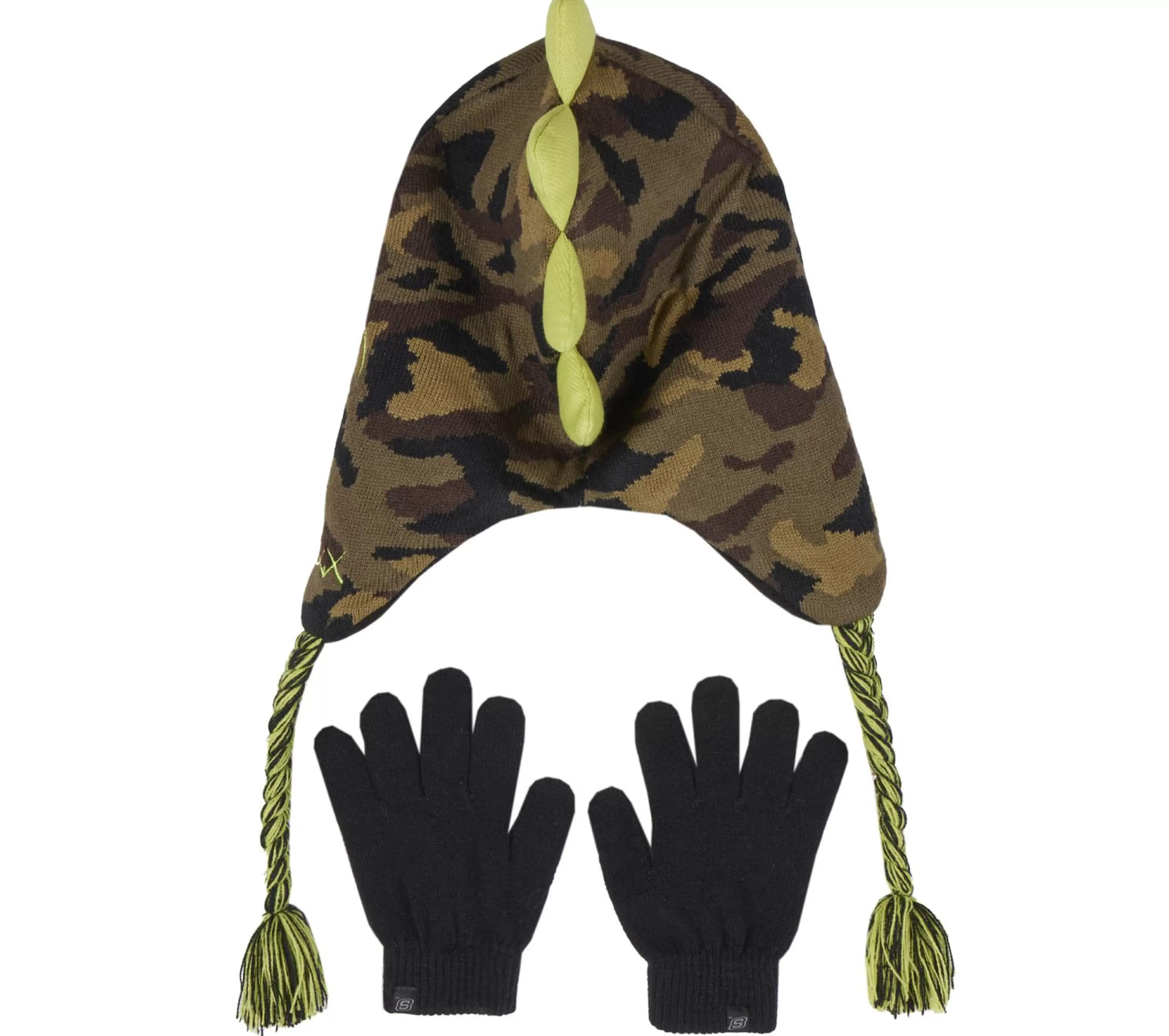 Equipamento Para O Frio | Acessórios Para A Cabeça | SKECHERS Camouflage T-rex Hat And Glove Set CAMUFLADO