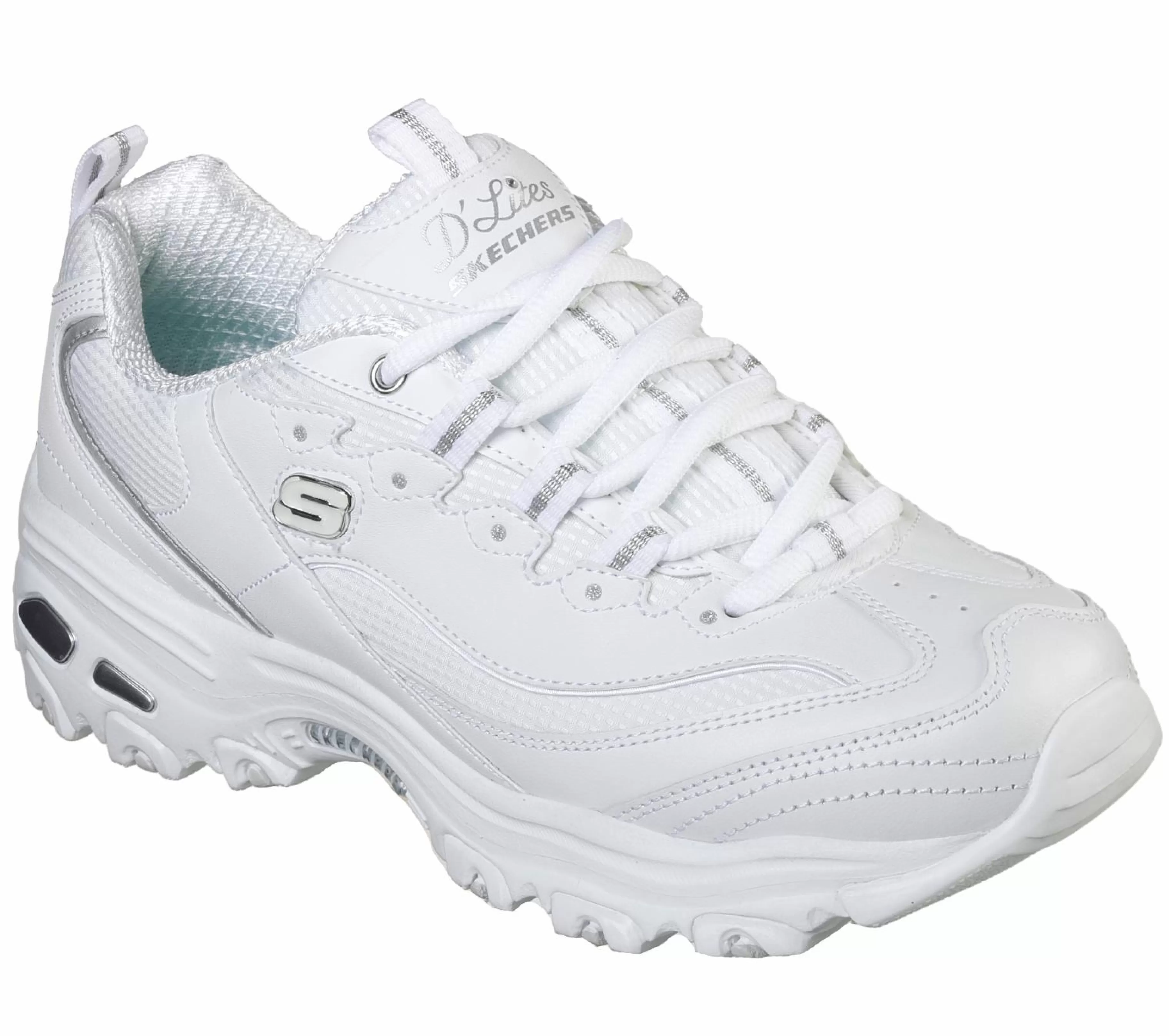 Com Atacadores | Sapatilhas | SKECHERS D'Lites - Endless Dream BRANCO / PRATEADO