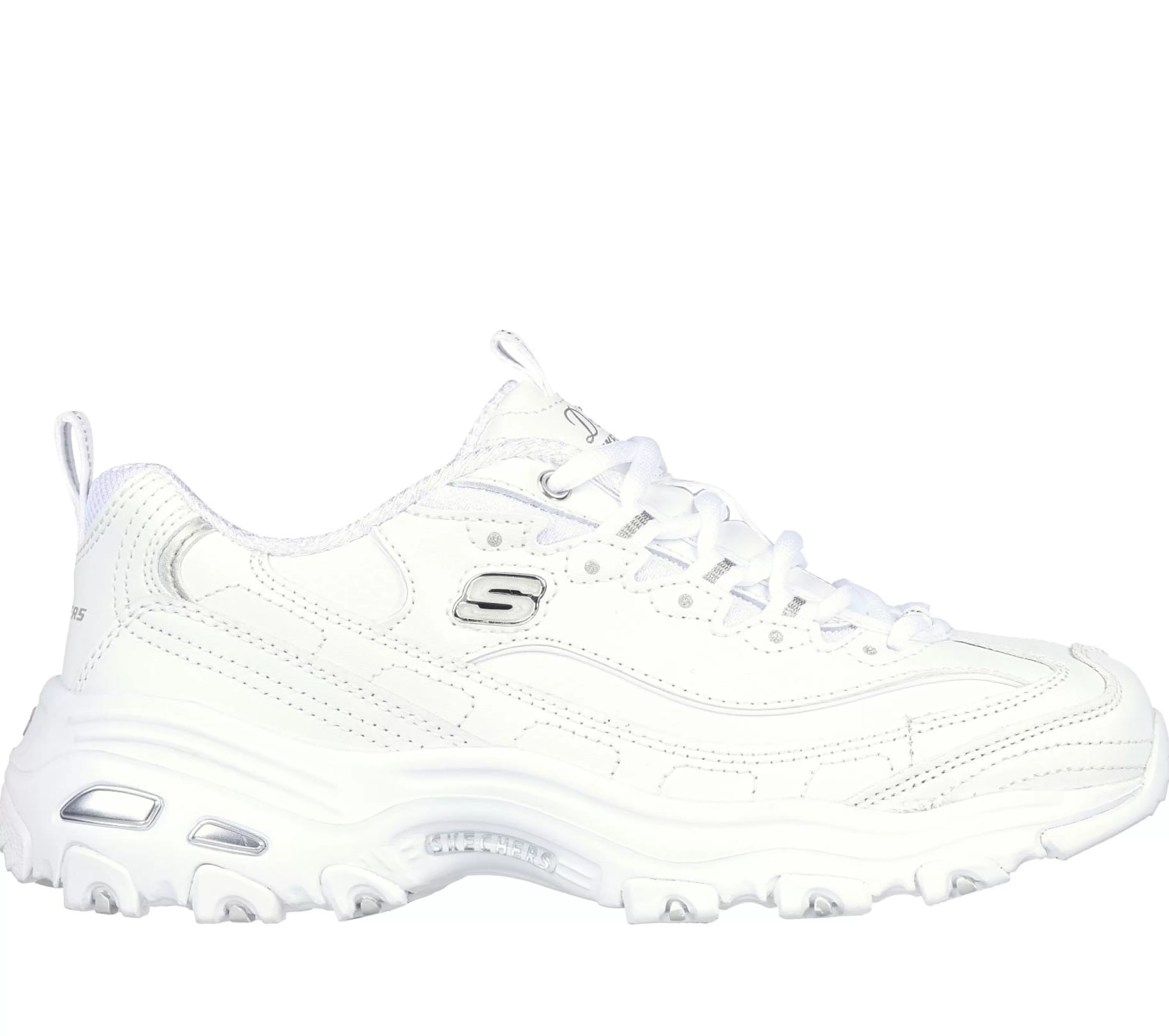 Com Atacadores | Sapatilhas | SKECHERS D'Lites - Fresh Start BRANCO / PRATEADO