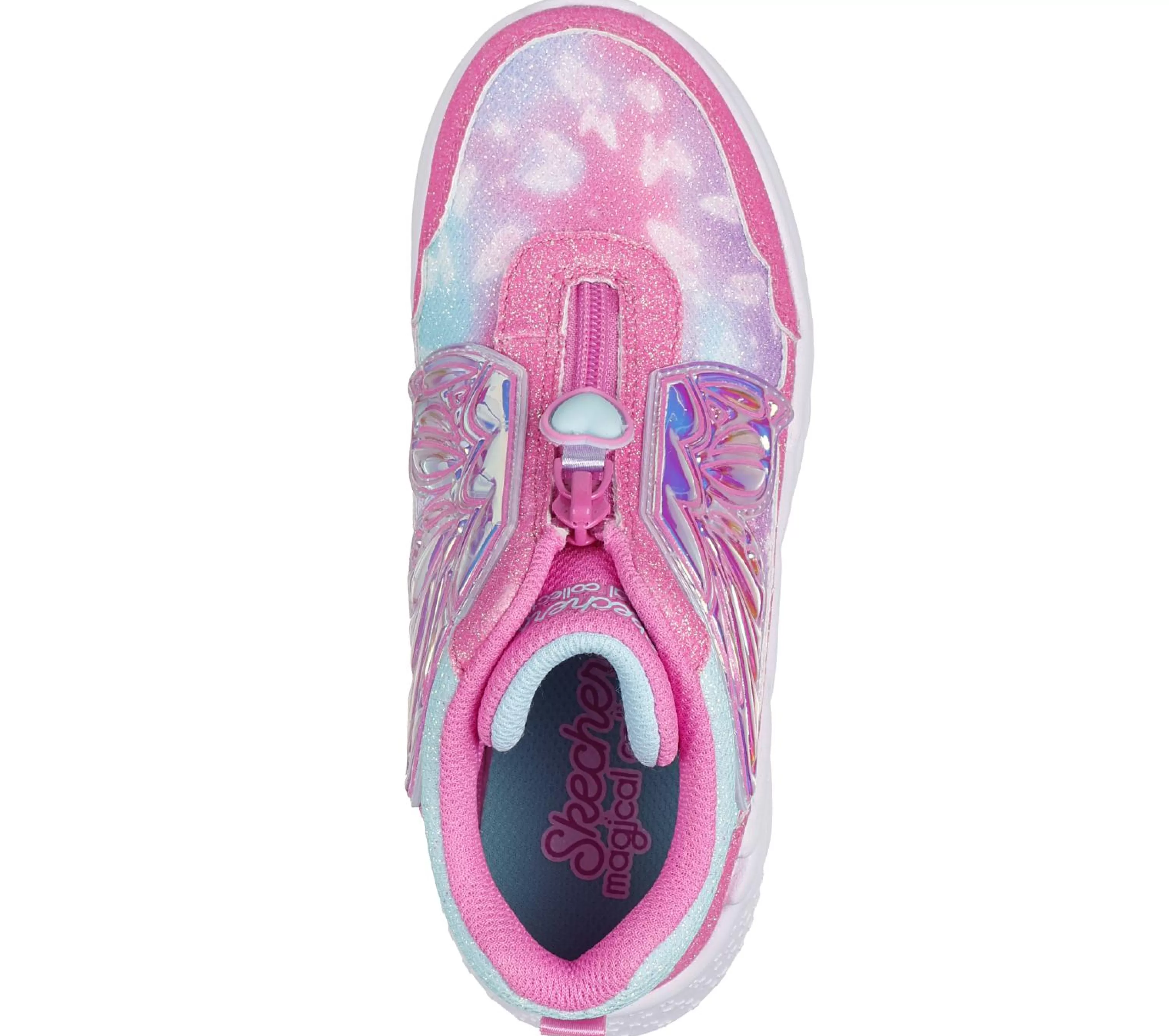 Calçado Sem Atacadores | Luzes | SKECHERS Dream Racer - Butterfly Express ROSA / TURQUESA