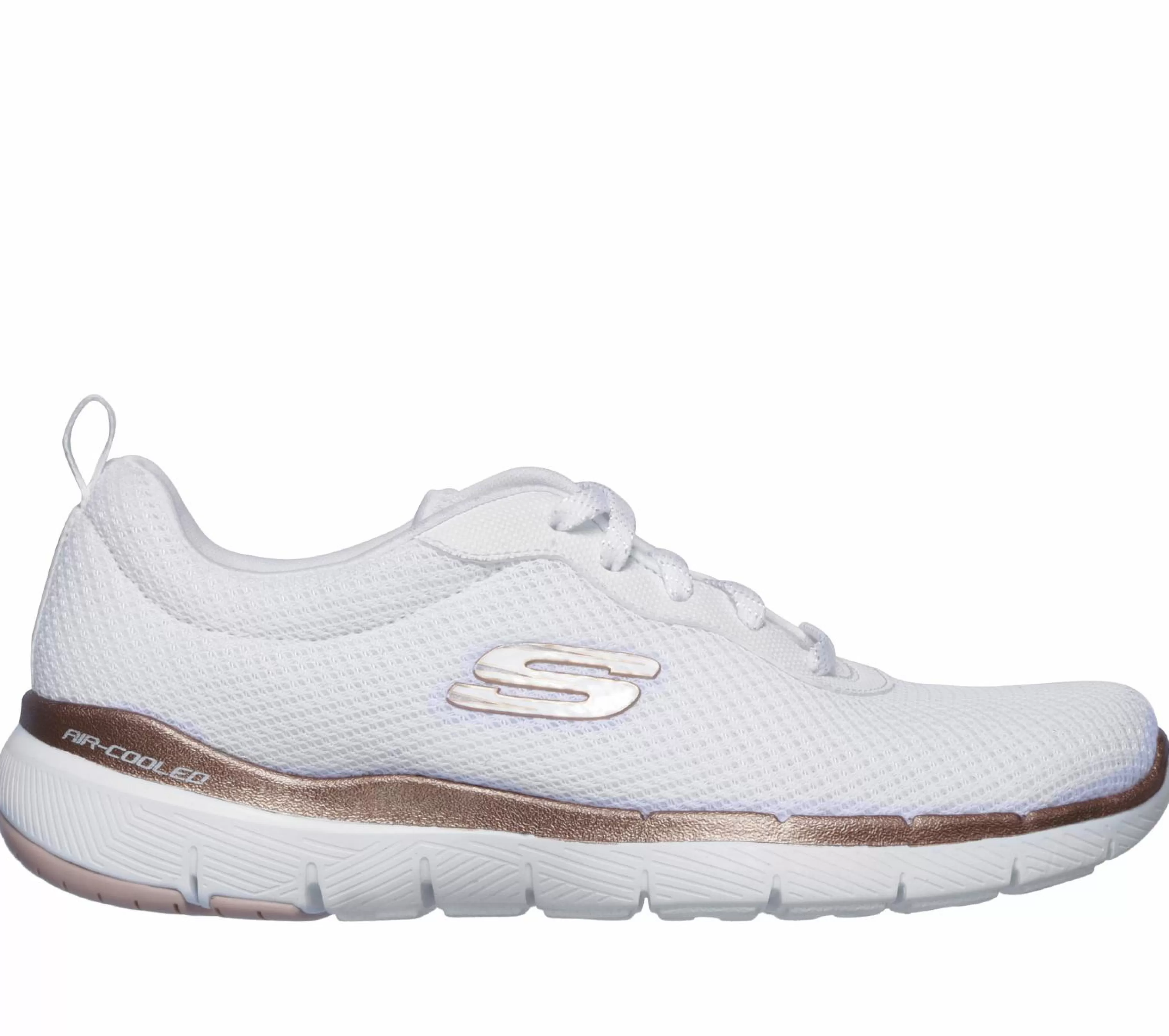 Com Atacadores | Sapatilhas | SKECHERS Flex Appeal 3.0 - First Insight BRANCO /ROSA GOLD