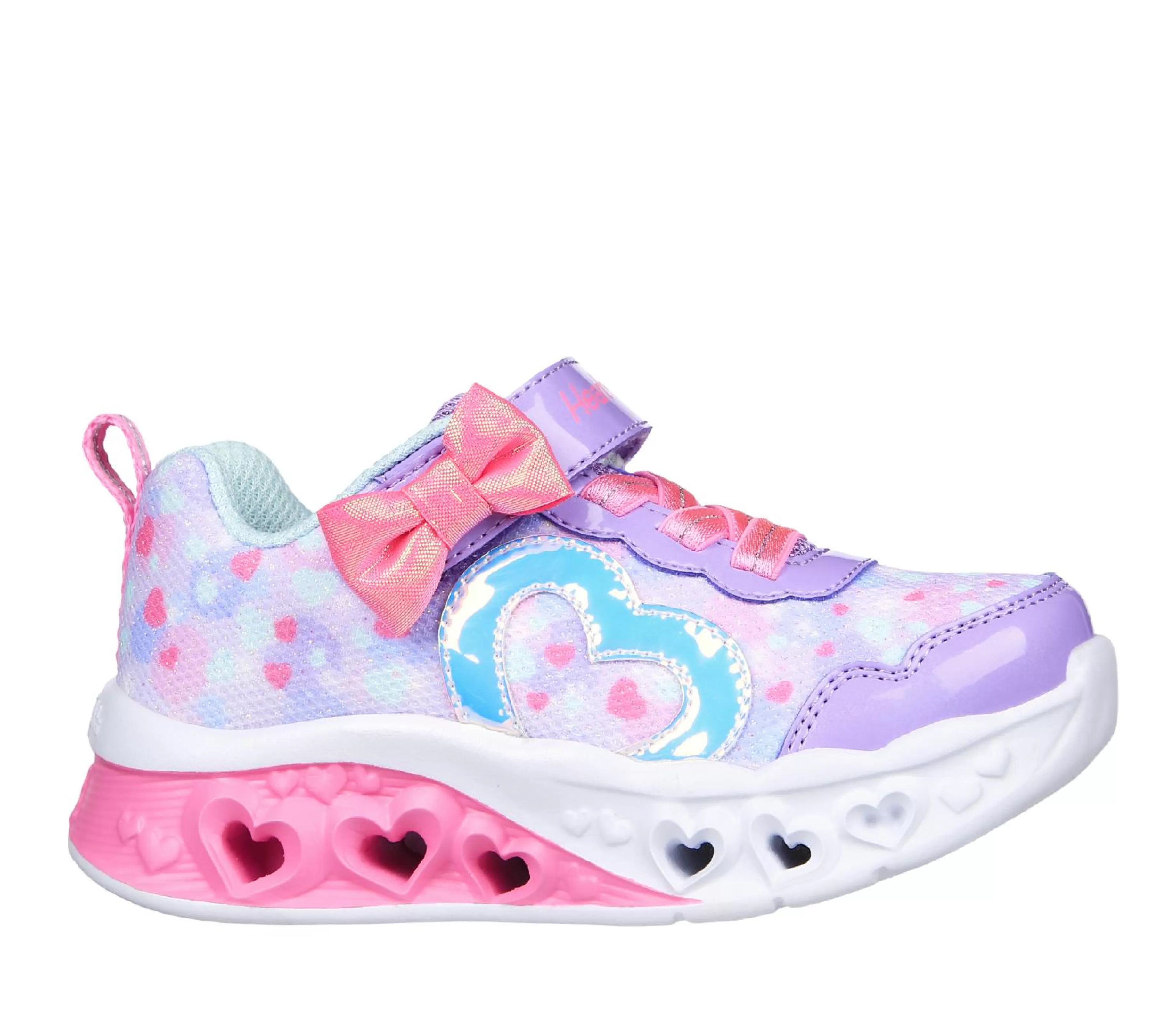 Calçado Sem Atacadores | Luzes | SKECHERS Flutter Heart Lights - Kind Spirit LAVANDA / ROSA CHOQUE