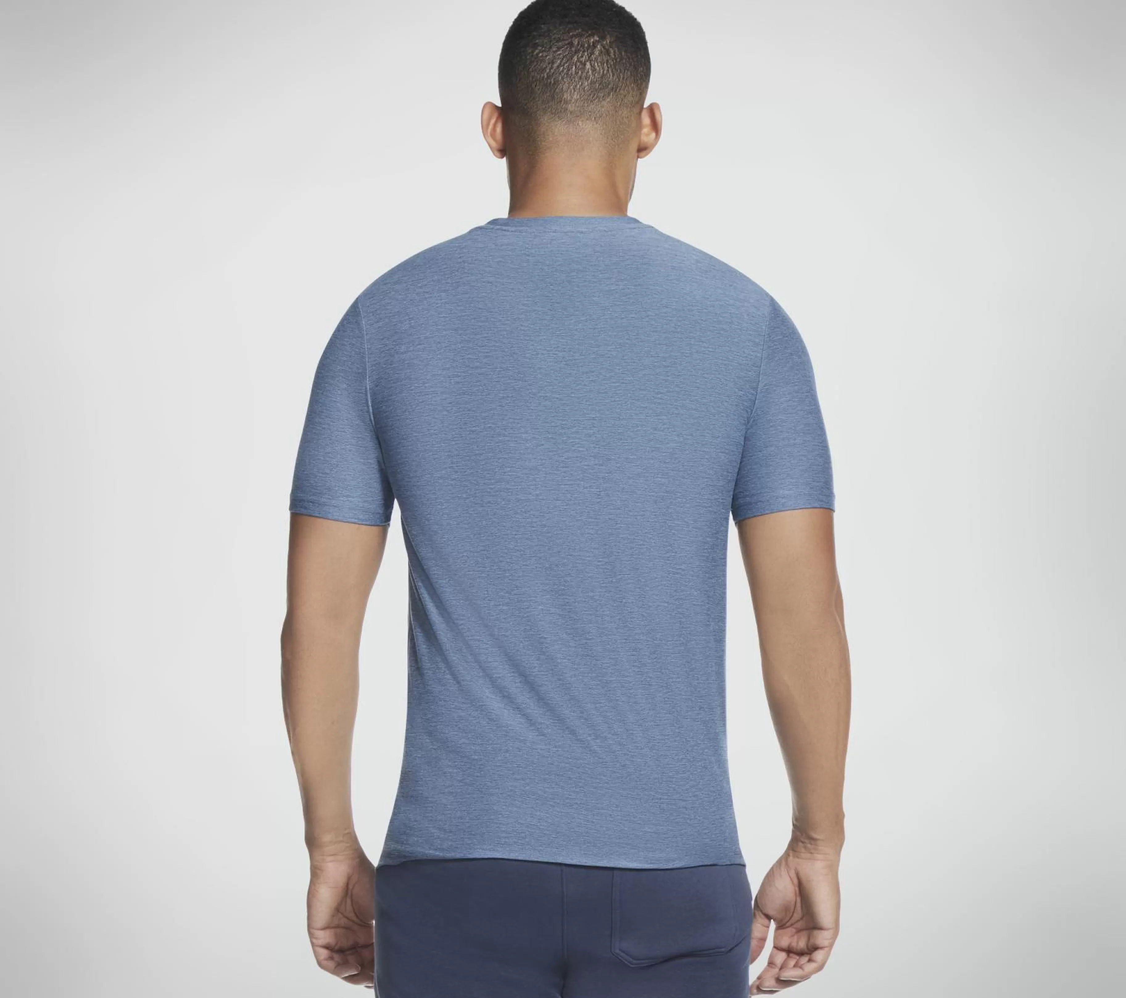 Partes De Cima | Partes De Cima | SKECHERS GO DRI All Day Tee AZUL / CINZENTO