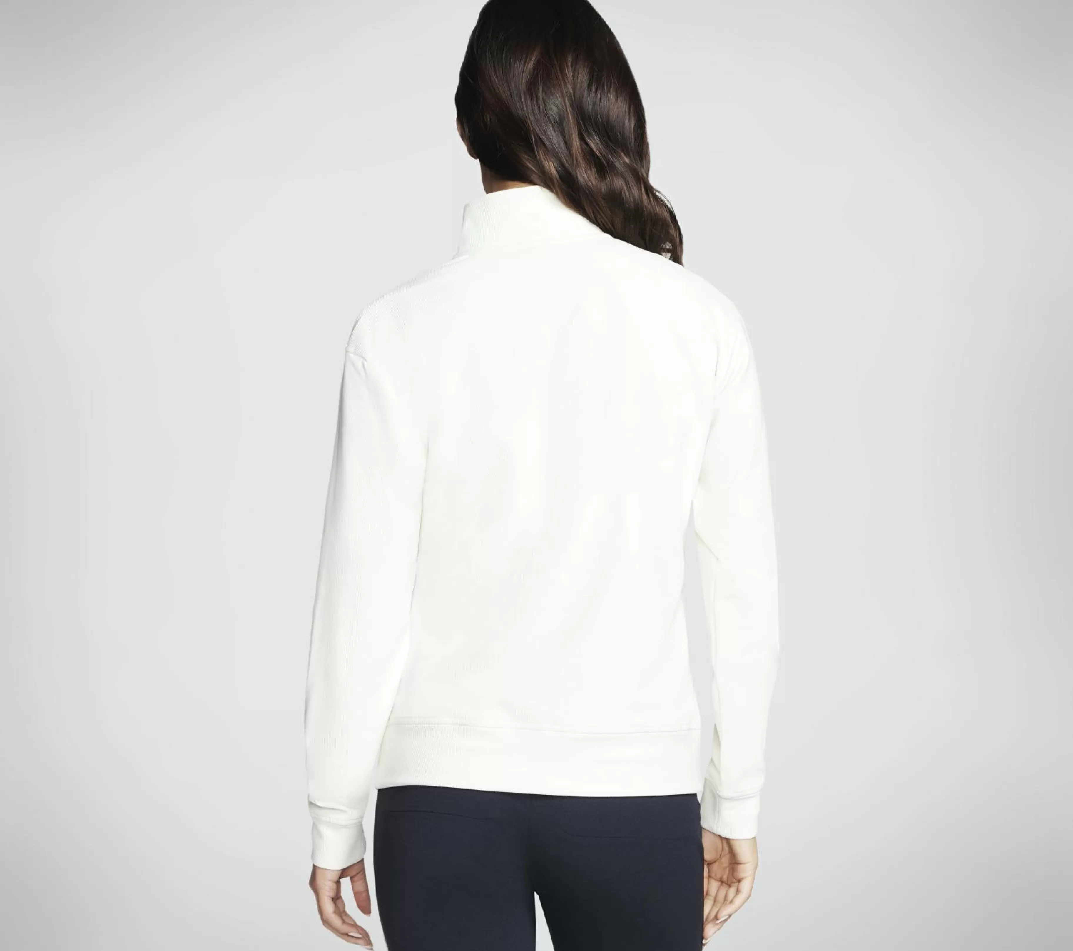 Partes De Cima | Partes De Cima | SKECHERS GO LUXE Rib 1/4 Zip BRANCO SUJO