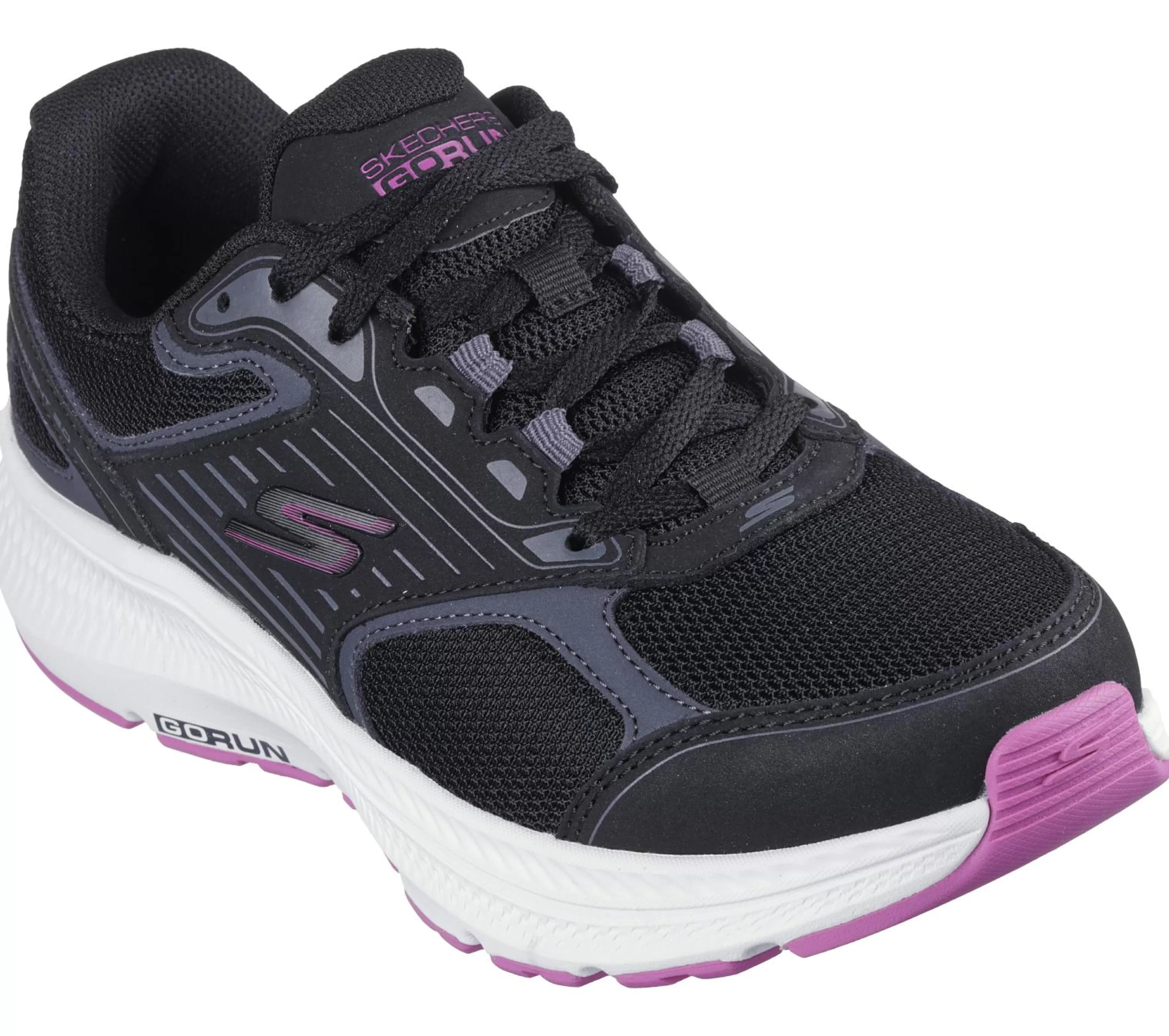 Com Atacadores | SKECHERS GO RUN Consistent 2.0 - Advantage PRETO / FUCSIA
