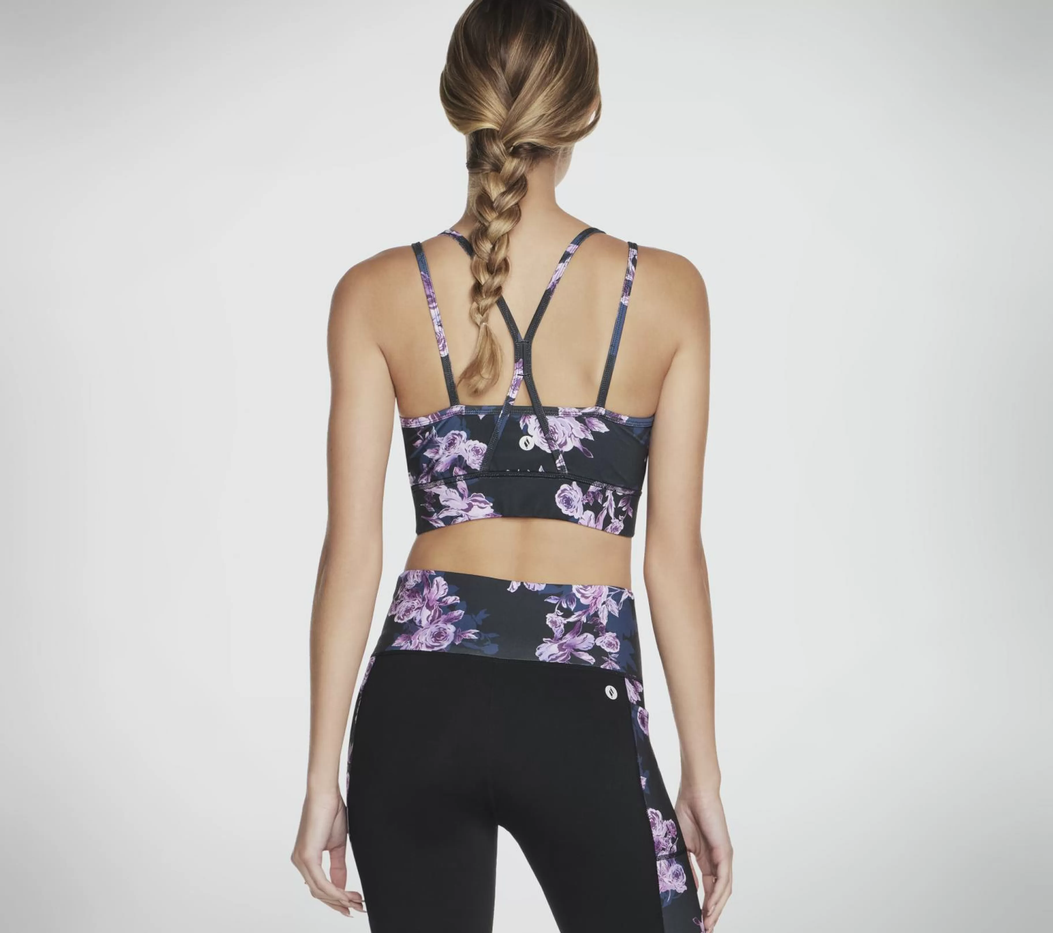 Partes De Cima | Partes De Cima | SKECHERS GO STRETCH Winter Bloom Bra PRETO / LAVANDA / ROSA