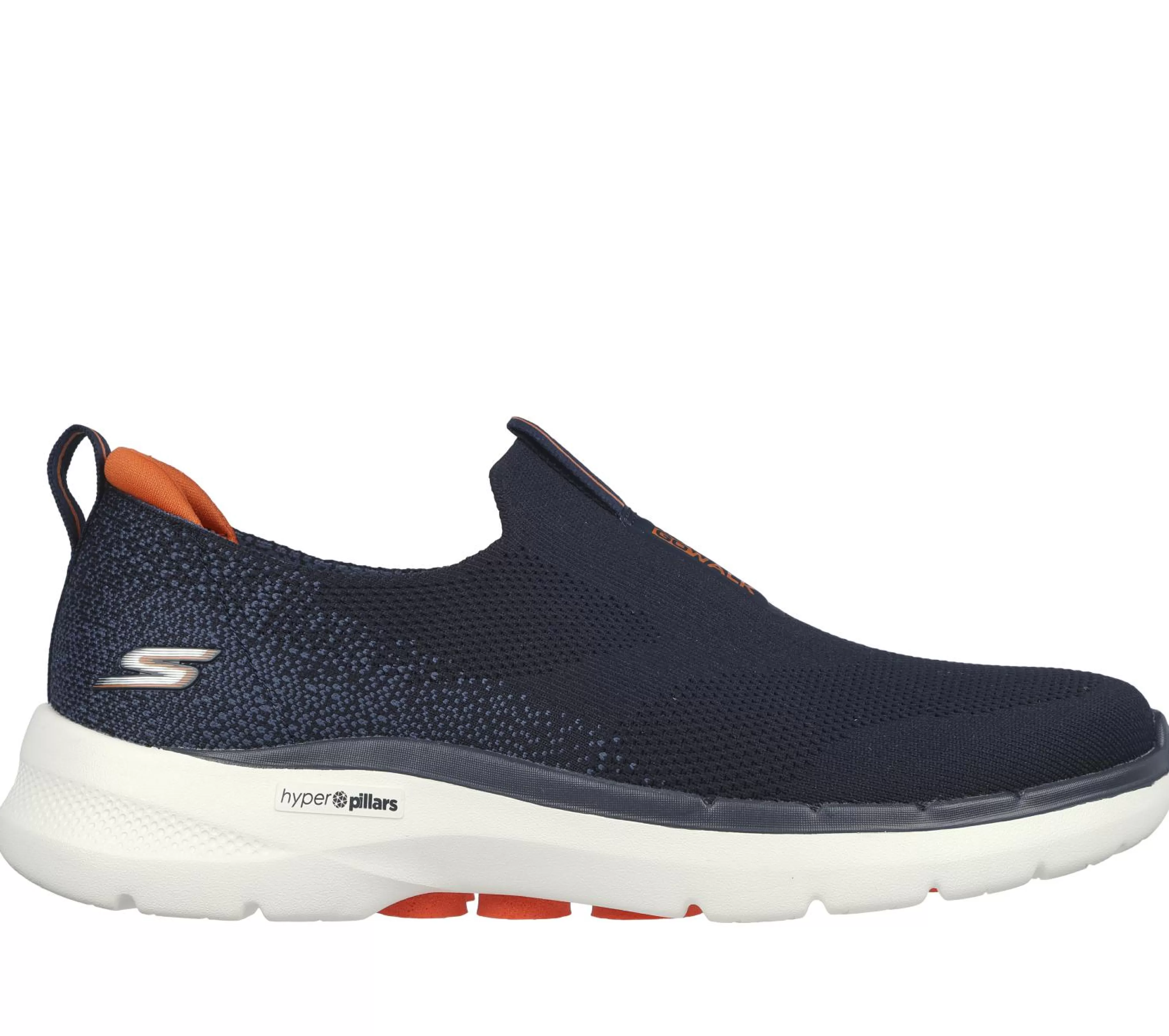 Calçado Sem Atacadores | Sapatilhas Casuais | SKECHERS GO WALK 6 NAVY / LARANJA