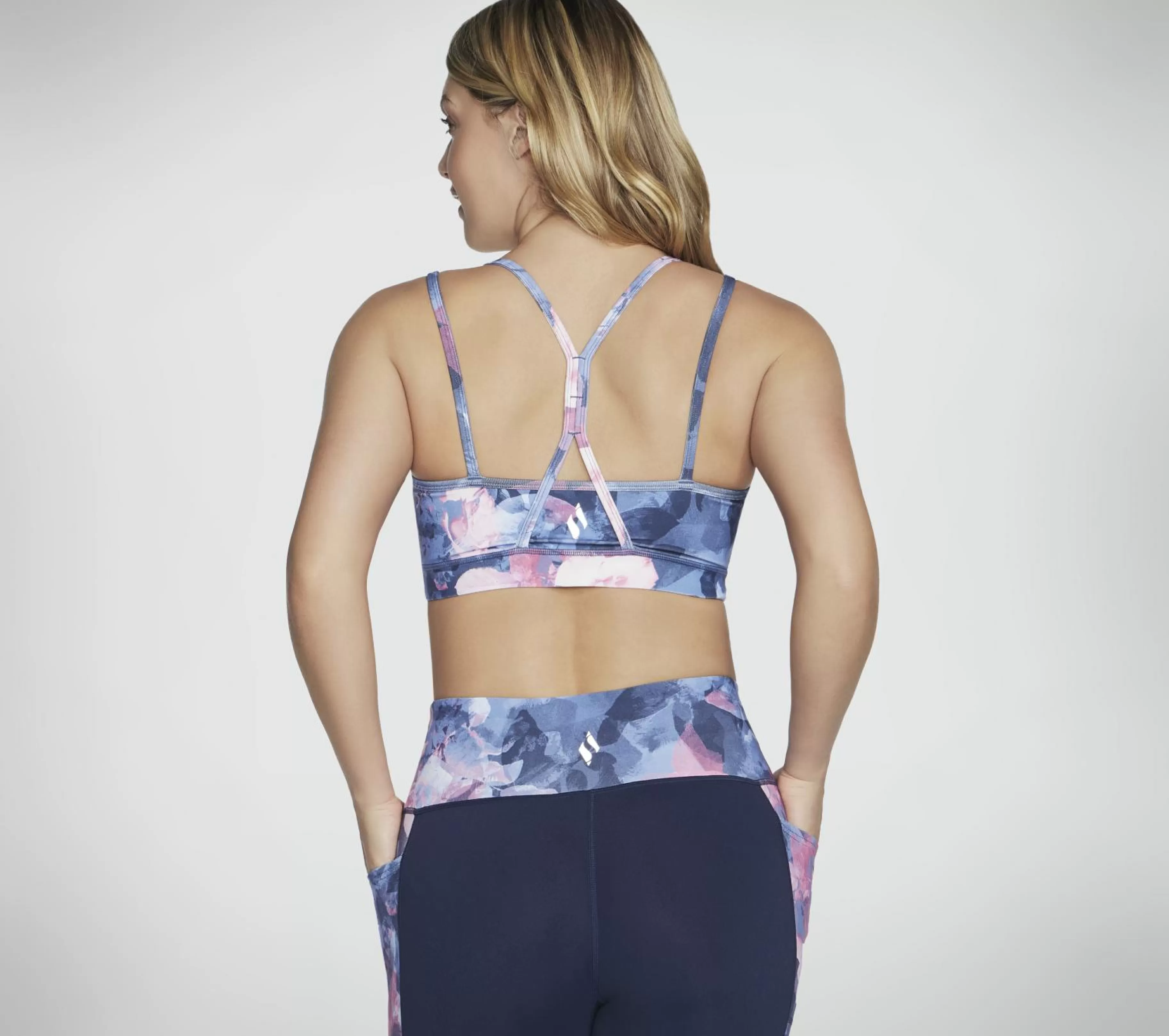 Partes De Cima | Partes De Cima | SKECHERS GO WALK Summer Rose Bra NAVY / ROSA CHOQUE