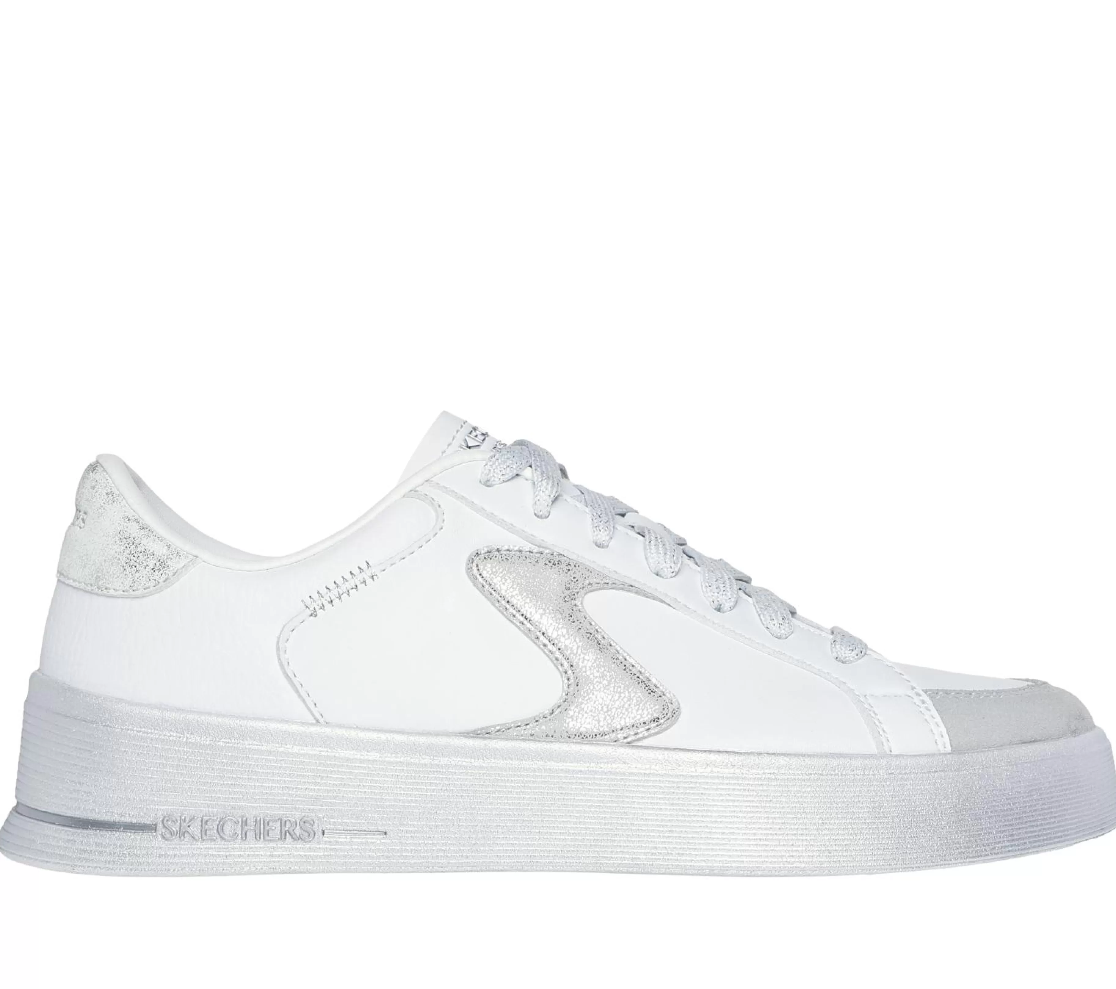 Com Atacadores | Sapatilhas Casuais | SKECHERS Hiland - Quite Chic BRANCO / PRATEADO