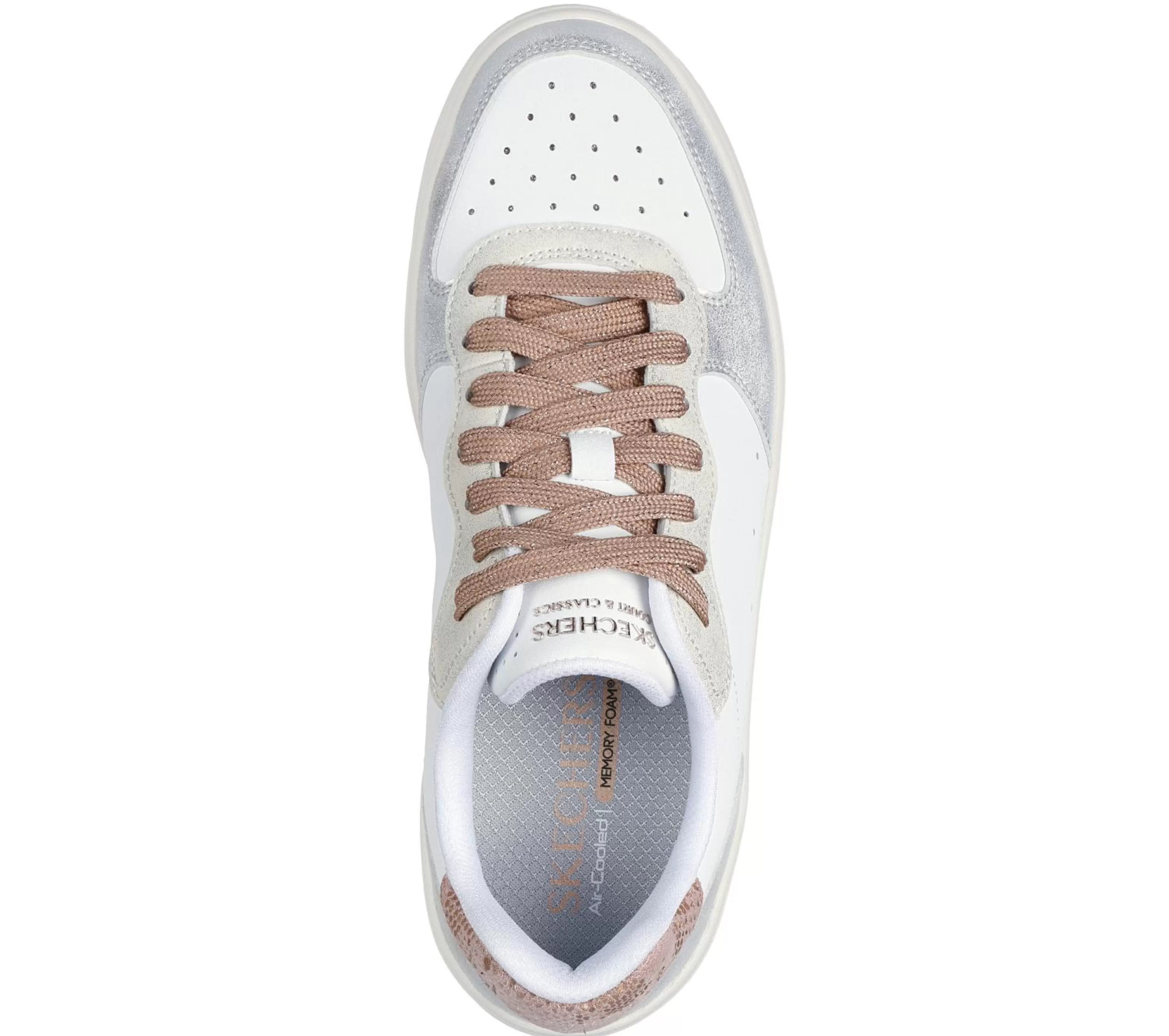 Com Atacadores | Sapatilhas Casuais | SKECHERS Hiland - Soft Metals BRANCO / MULTICOR