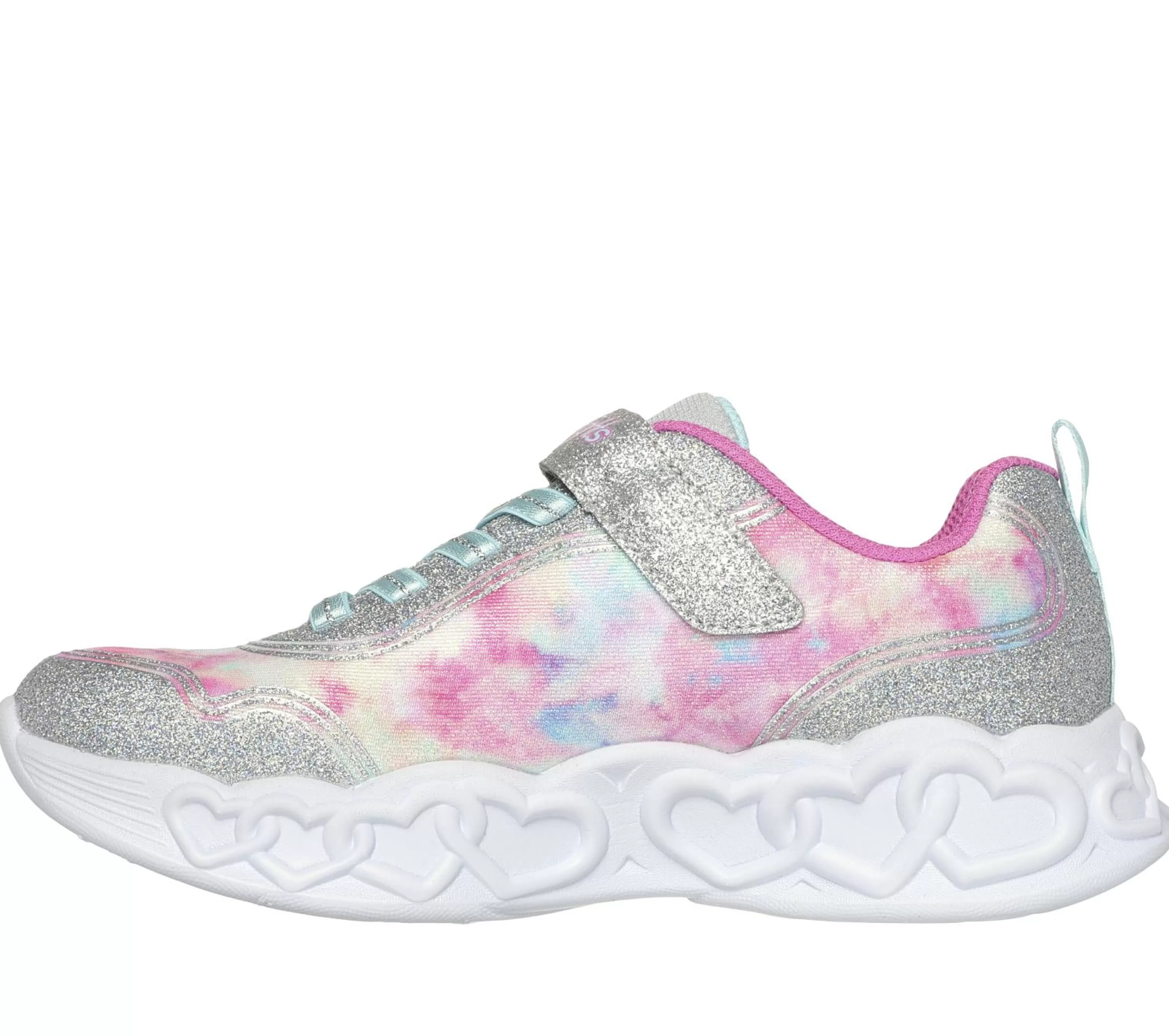 Luzes | Sapatilhas | SKECHERS Infinite Heart Lights - Color Lovin PRATEADO / MULTICOR