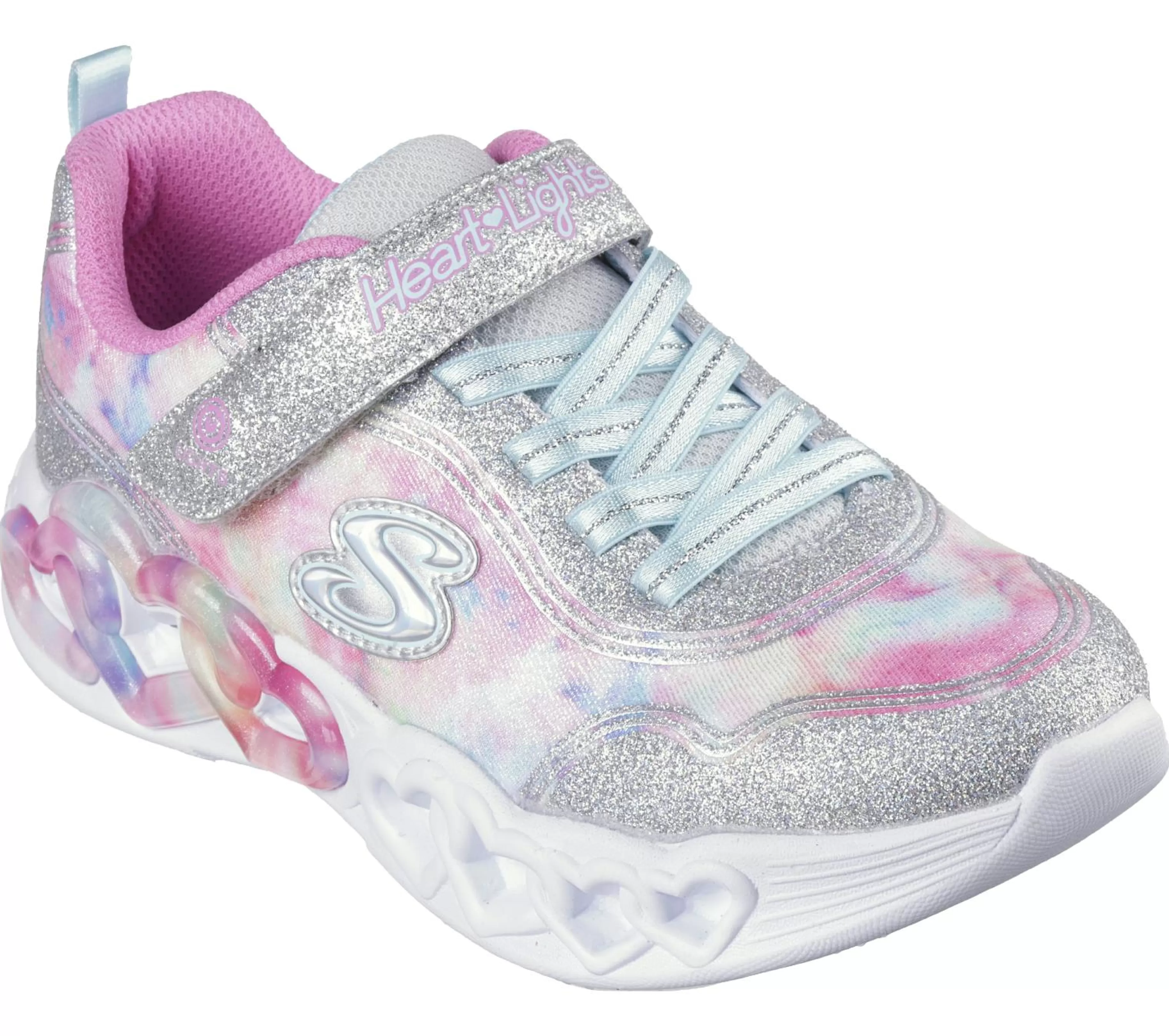 Luzes | Sapatilhas | SKECHERS Infinite Heart Lights - Color Lovin PRATEADO / MULTICOR