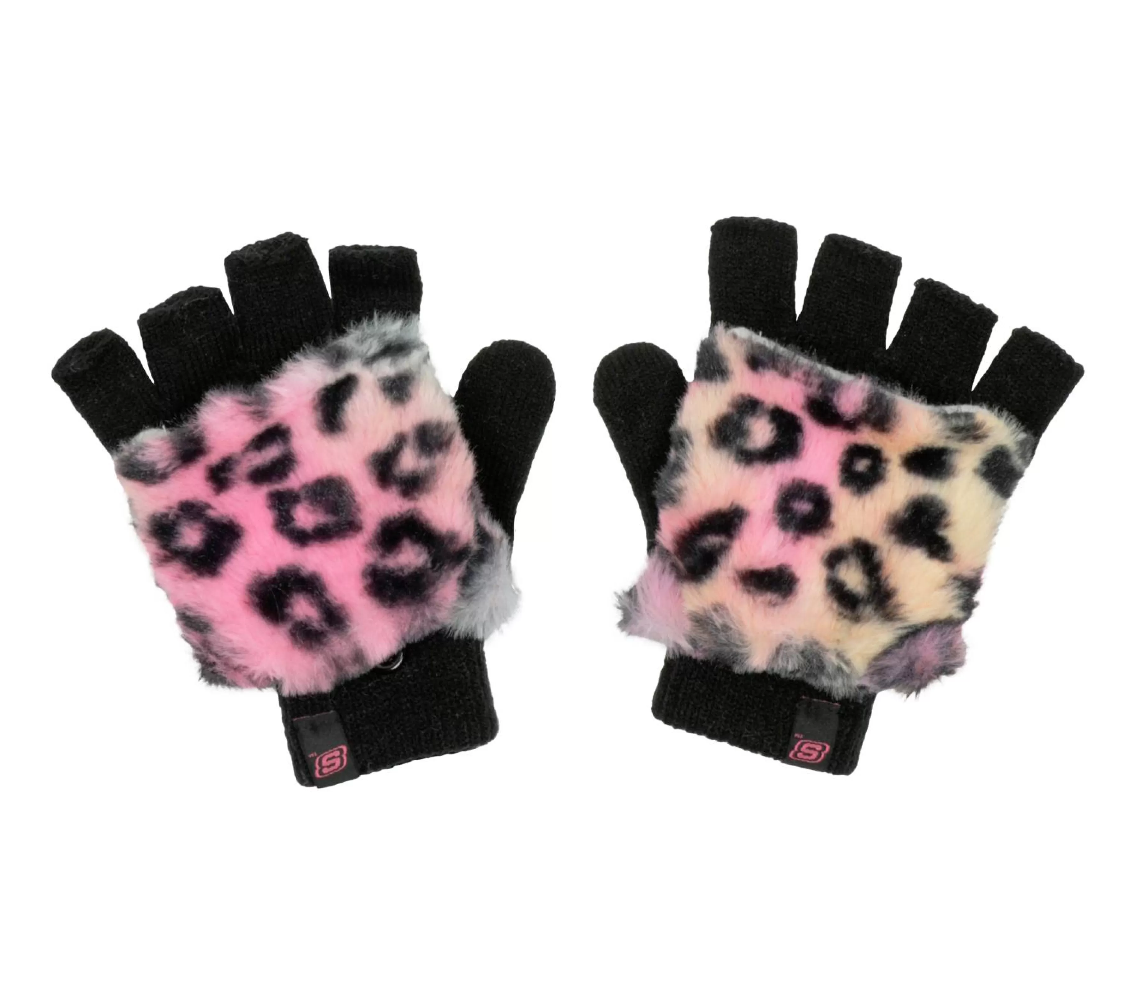 Equipamento Para O Frio | Equipamento Para O Frio | SKECHERS Leopard Kitty Faux Fur Mittens MULTICOR