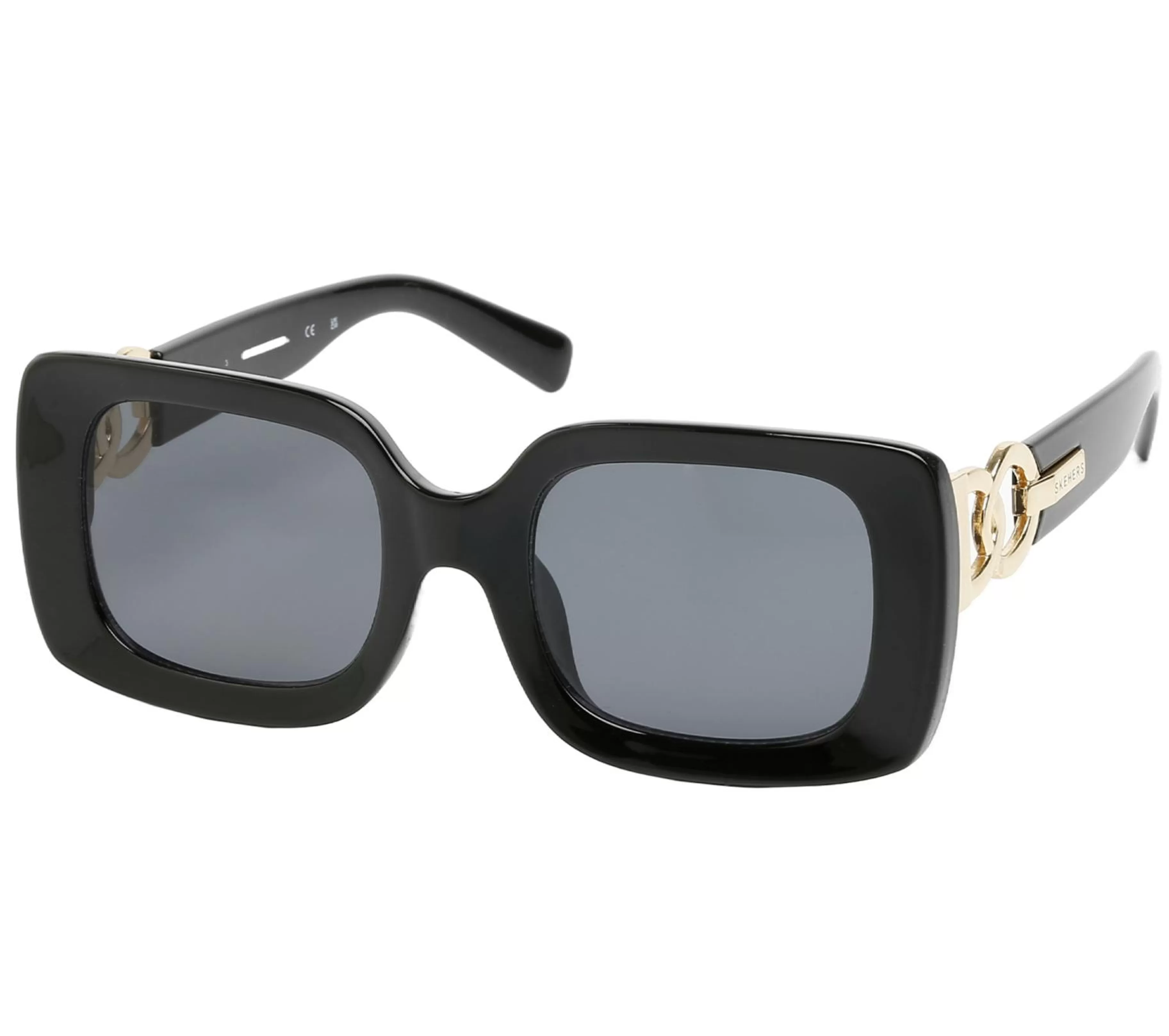 Óculos De Sol | SKECHERS Rectangle Sunglasses PRETO / DOURADO