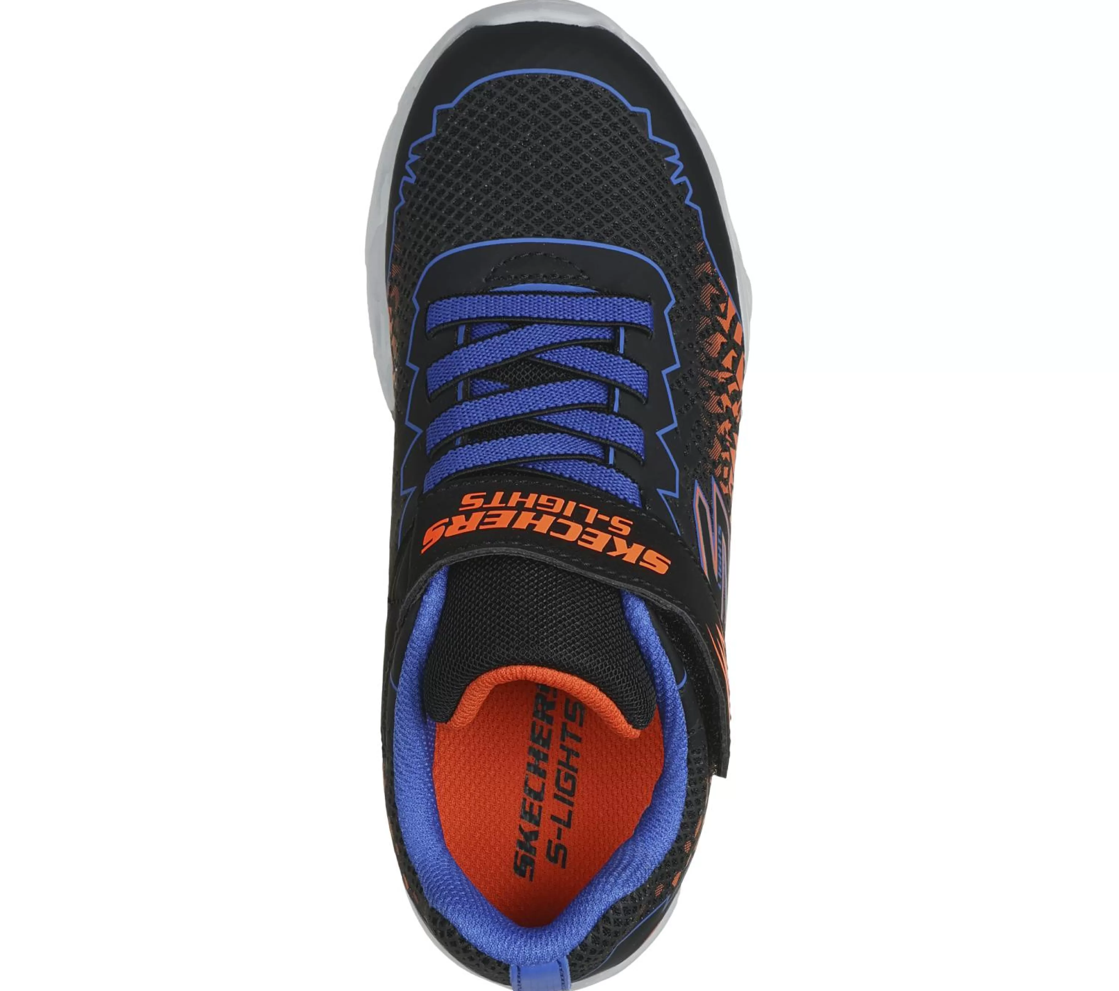 Calçado Sem Atacadores | Luzes | SKECHERS S Lights: Vortex 2.0 - Zorento PRETO / AZUL / LARANJA