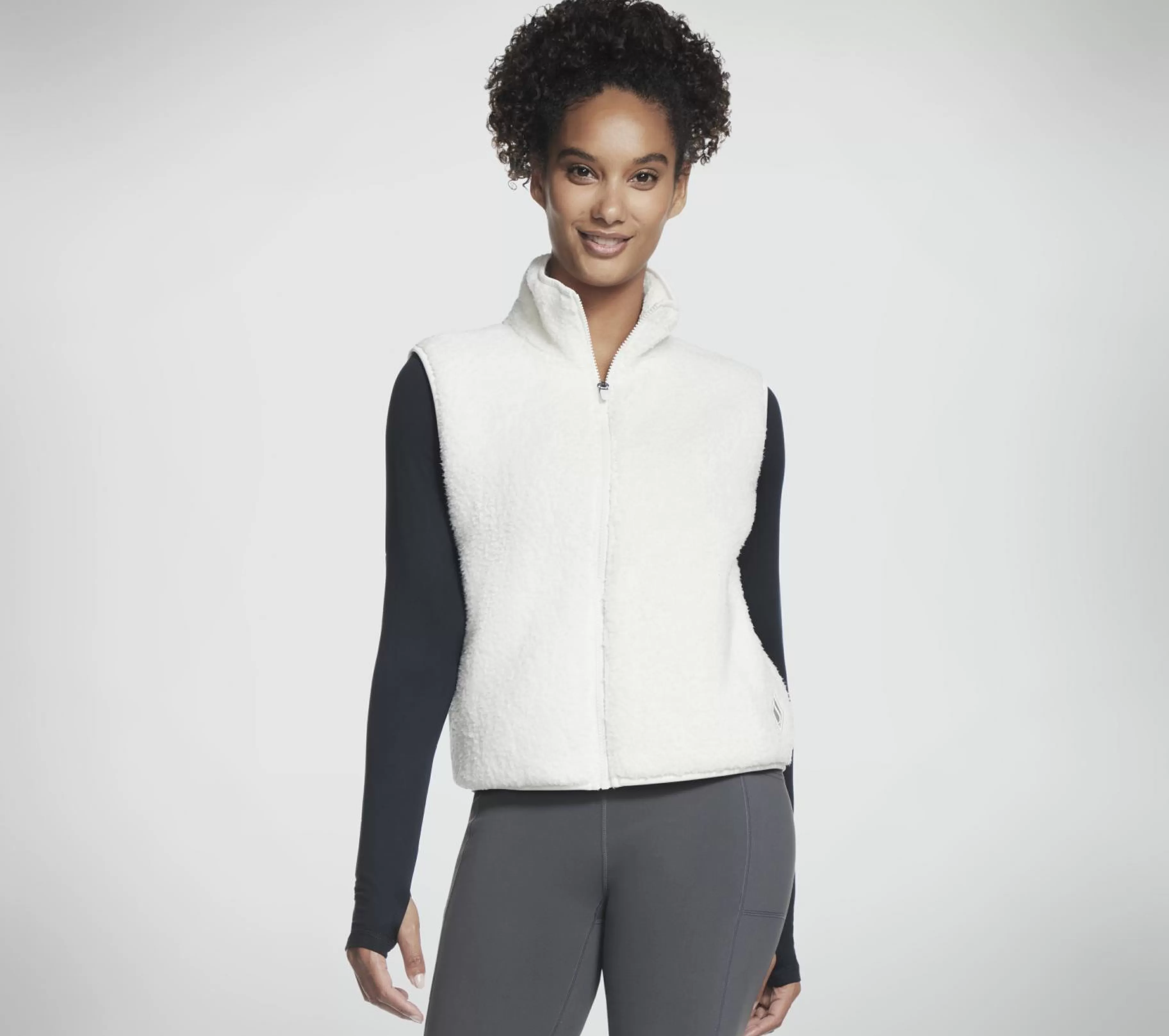 Partes De Cima | Partes De Cima | SKECHERS Skech Sherpa Cropped Vest BRANCO SUJO