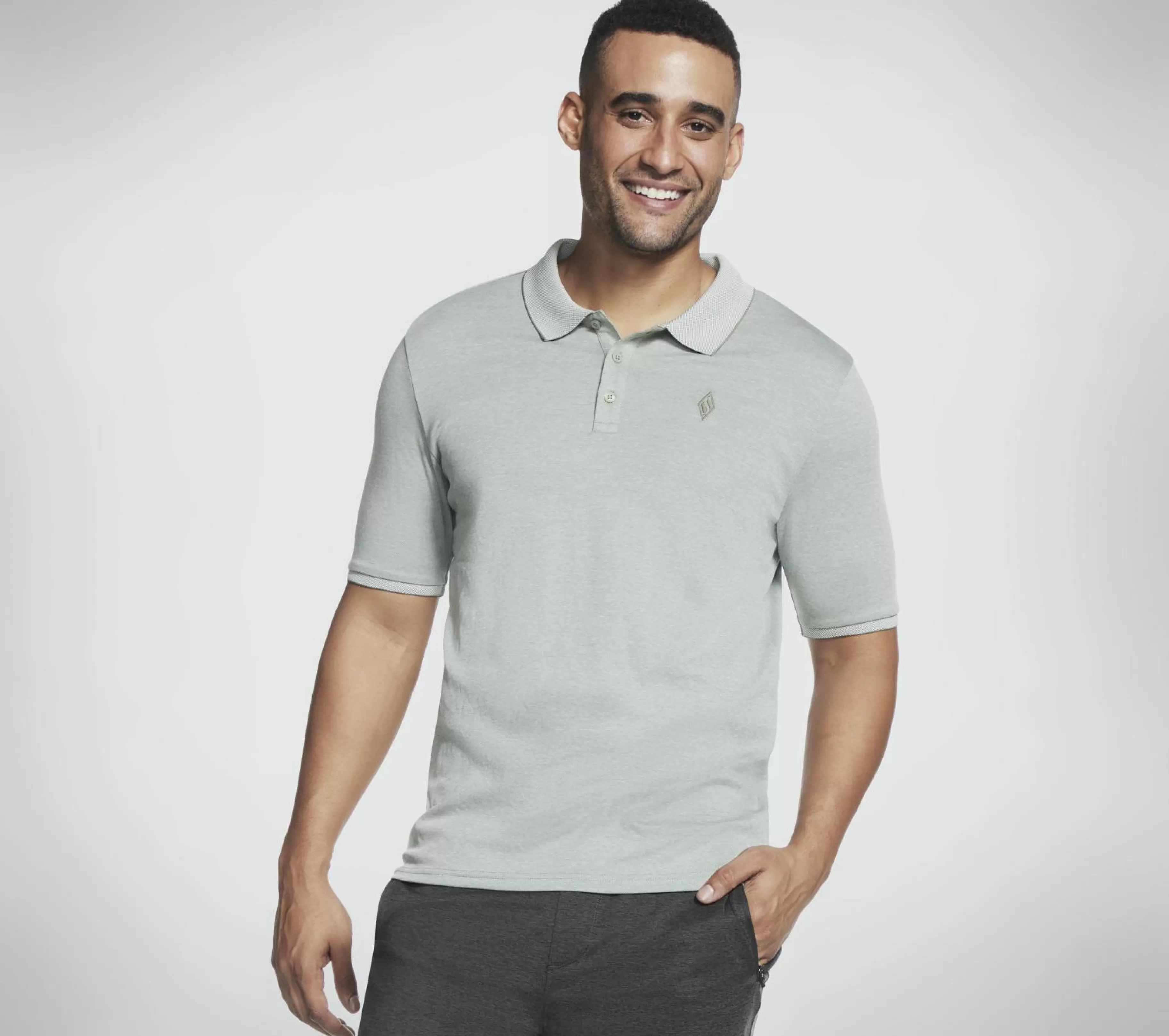 Partes De Cima | Partes De Cima | SKECHERS Apparel Off Duty Polo Shirt CINZENTO CLARO / VERDE