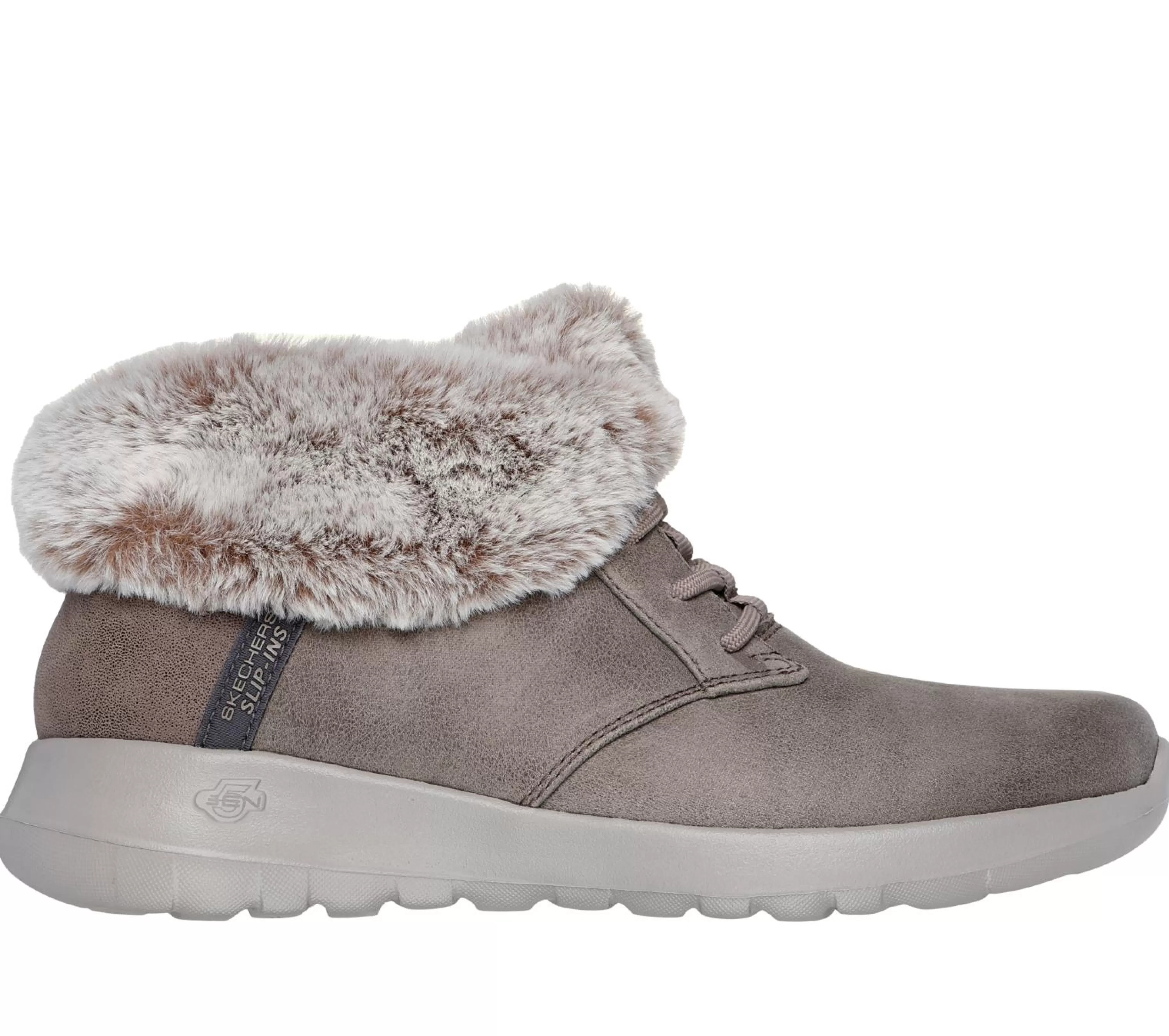 Calçado Sem Atacadores | Botas | SKECHERS Slip-ins: On-the-GO Joy - Cozy Charm TAUPE ESCURO