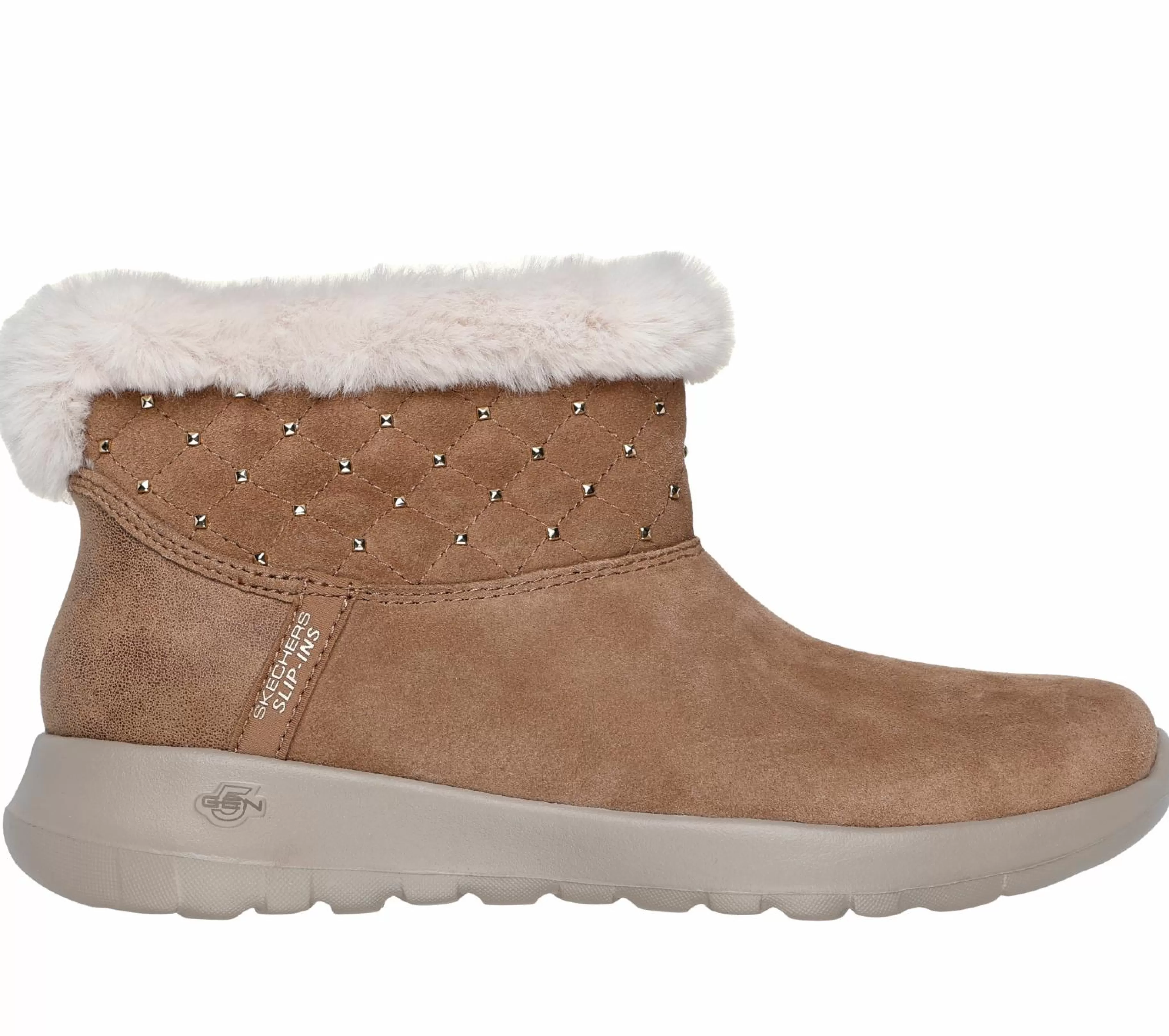 Botas | Hands Free Slip-Ins | SKECHERS Slip-ins: On-the-GO Joy - Cozy Shimmer CASTANHO CLARO