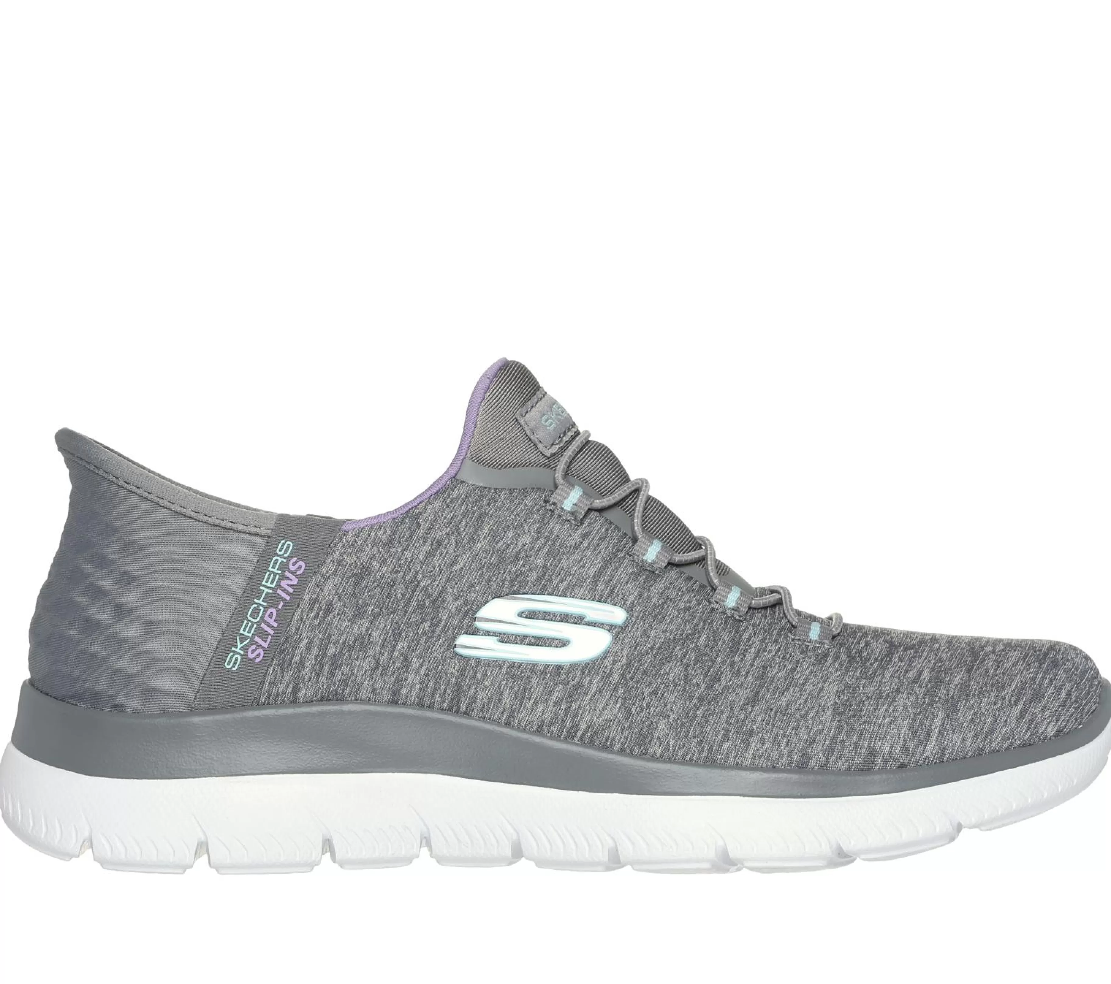 Calçado Sem Atacadores | Hands Free Slip-Ins | SKECHERS Slip-ins: Summits - Dazzling Haze CINZENTO / MENTA