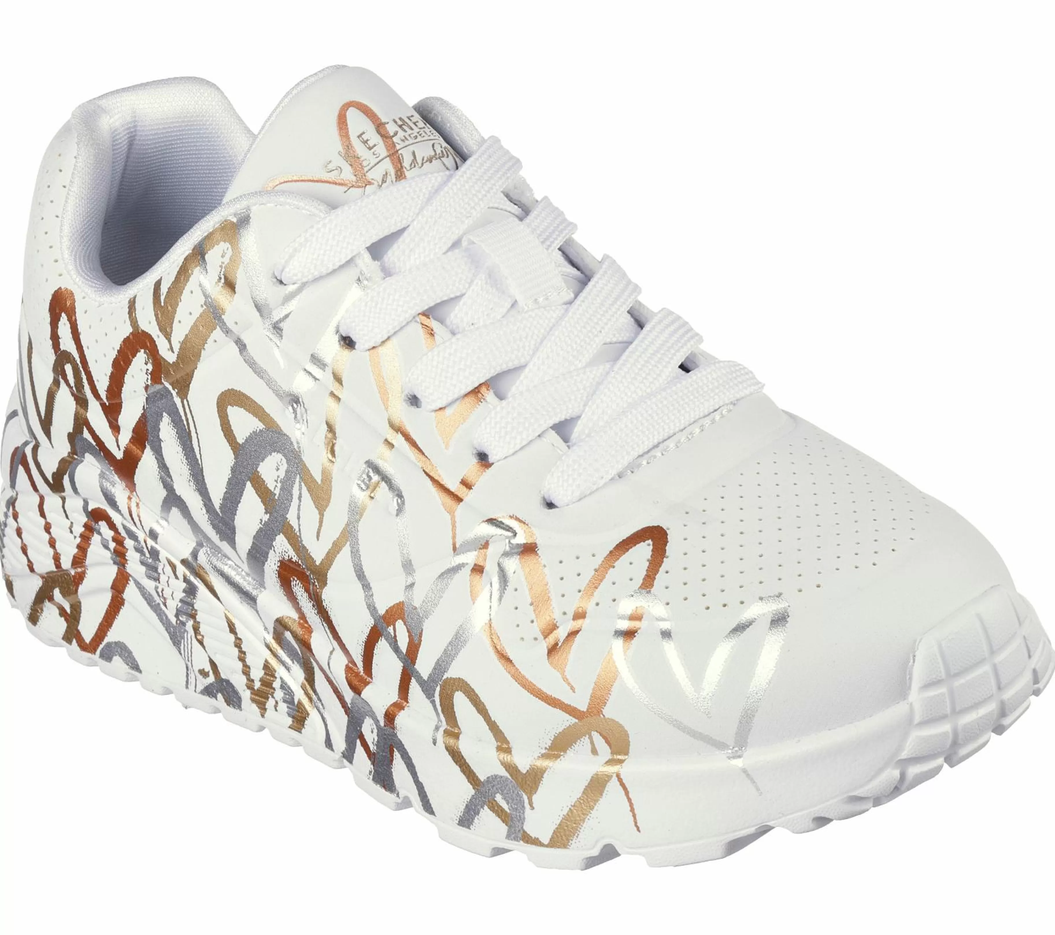 Sapatilhas | SKECHERS X JGoldcrown: Uno Lite - Metallic Love BRANCO / DOURADO