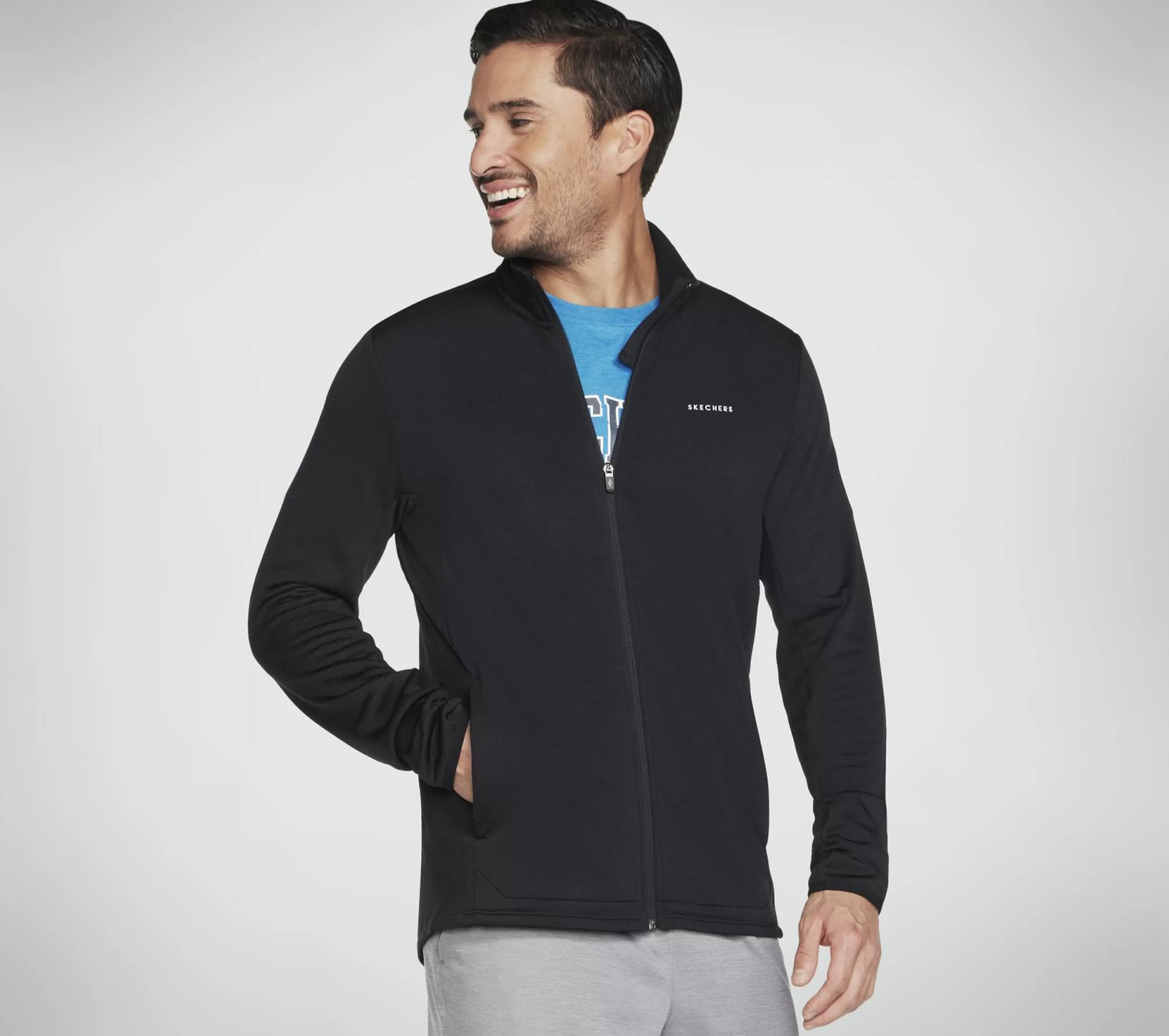 Partes De Cima | Partes De Cima | SKECHERS SKECH-KNITS ULTRA GO Thermal Full Zip Jacket PRETO