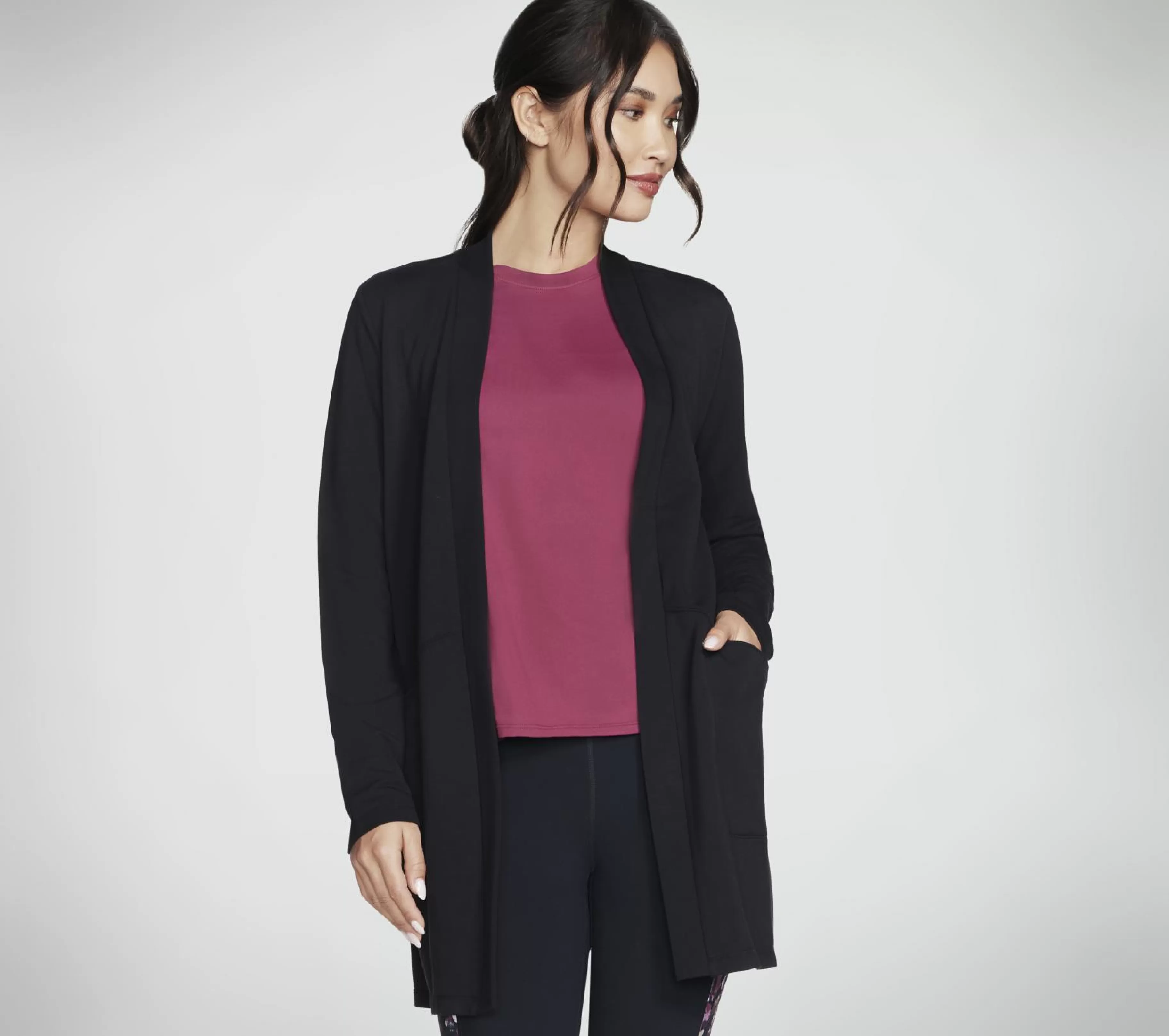 Partes De Cima | Partes De Cima | SKECHERS Skechluxe Renew Cardigan PRETO