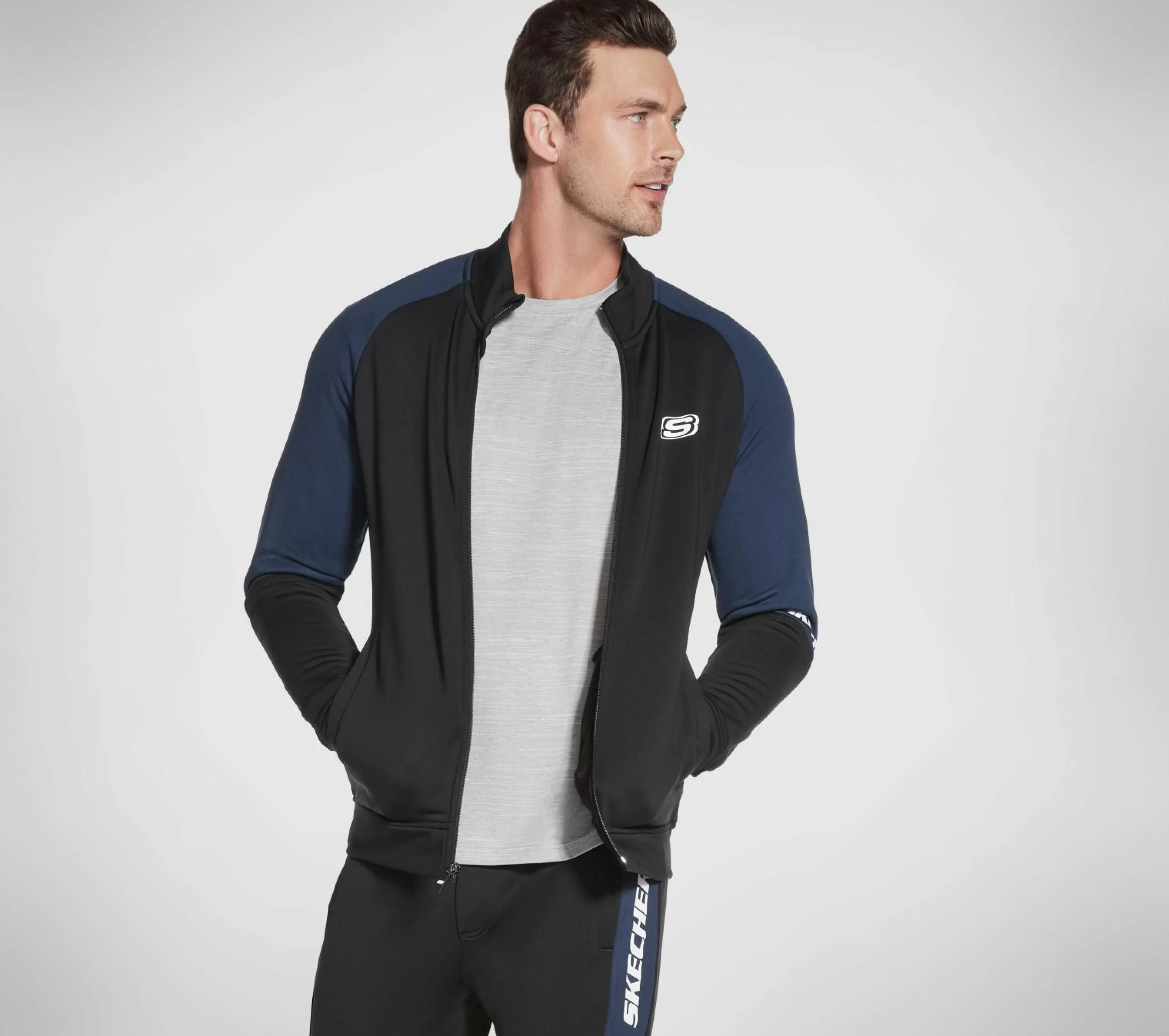 Partes De Cima | Partes De Cima | SKECHERS SkechTech Full Zip Jacket PRETO