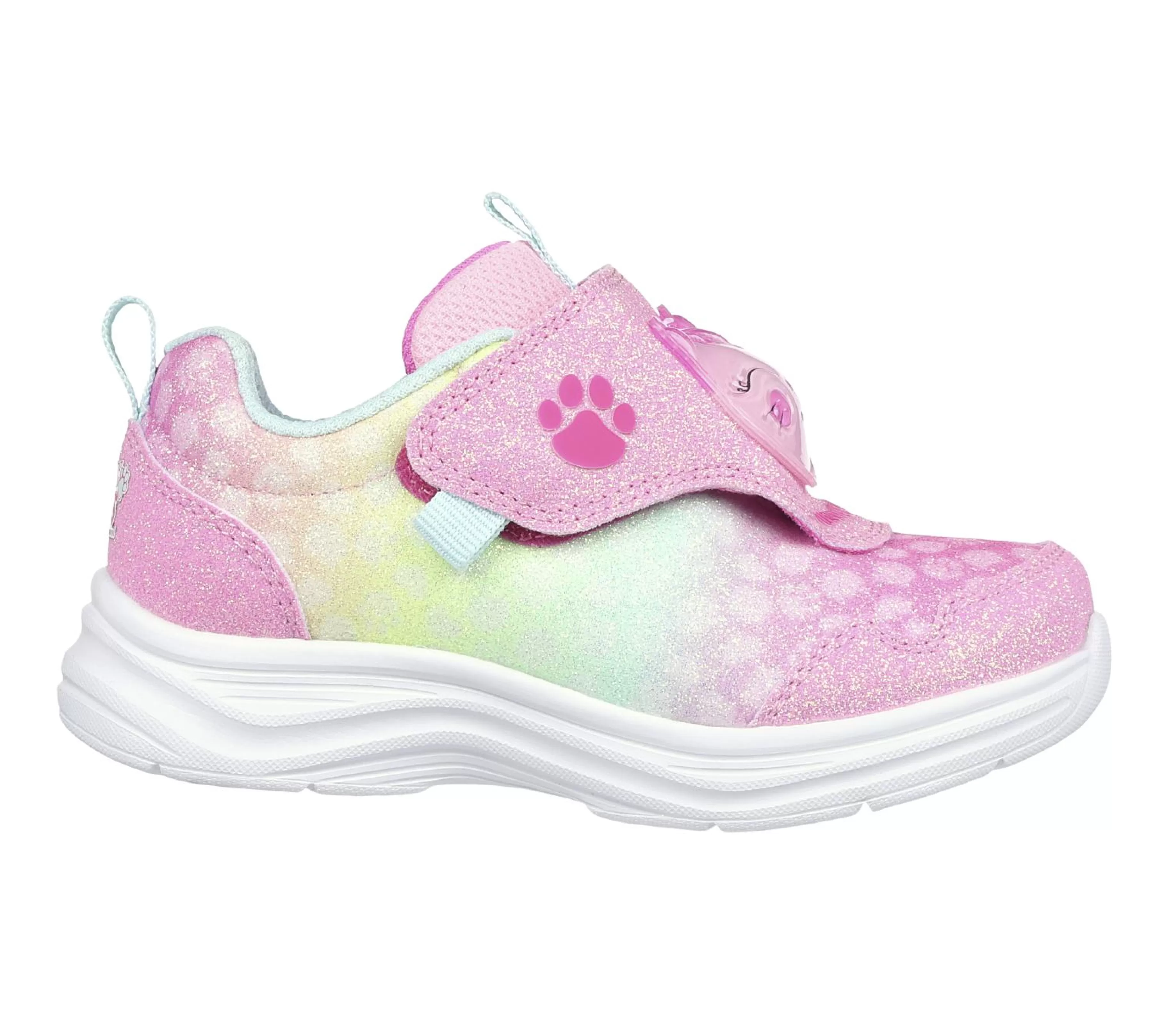 Calçado Sem Atacadores | Luzes | SKECHERS S-Lights: Glimmer Kicks - Skech Pets ROSA / MULTICOR