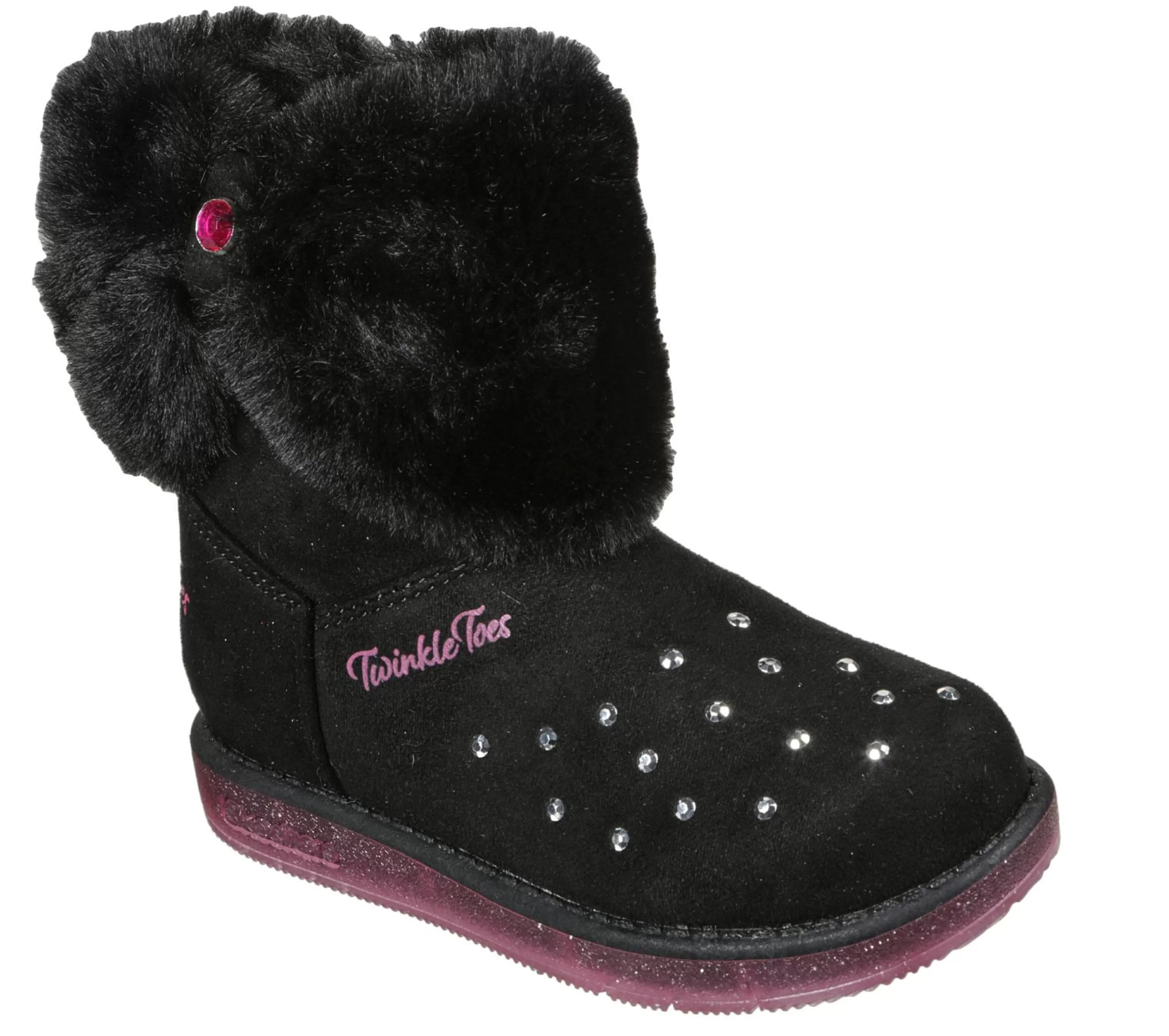 Botas | Luzes | SKECHERS Twinkle Toes: Glitzy Glam - Cozy Cuddlers PRETO