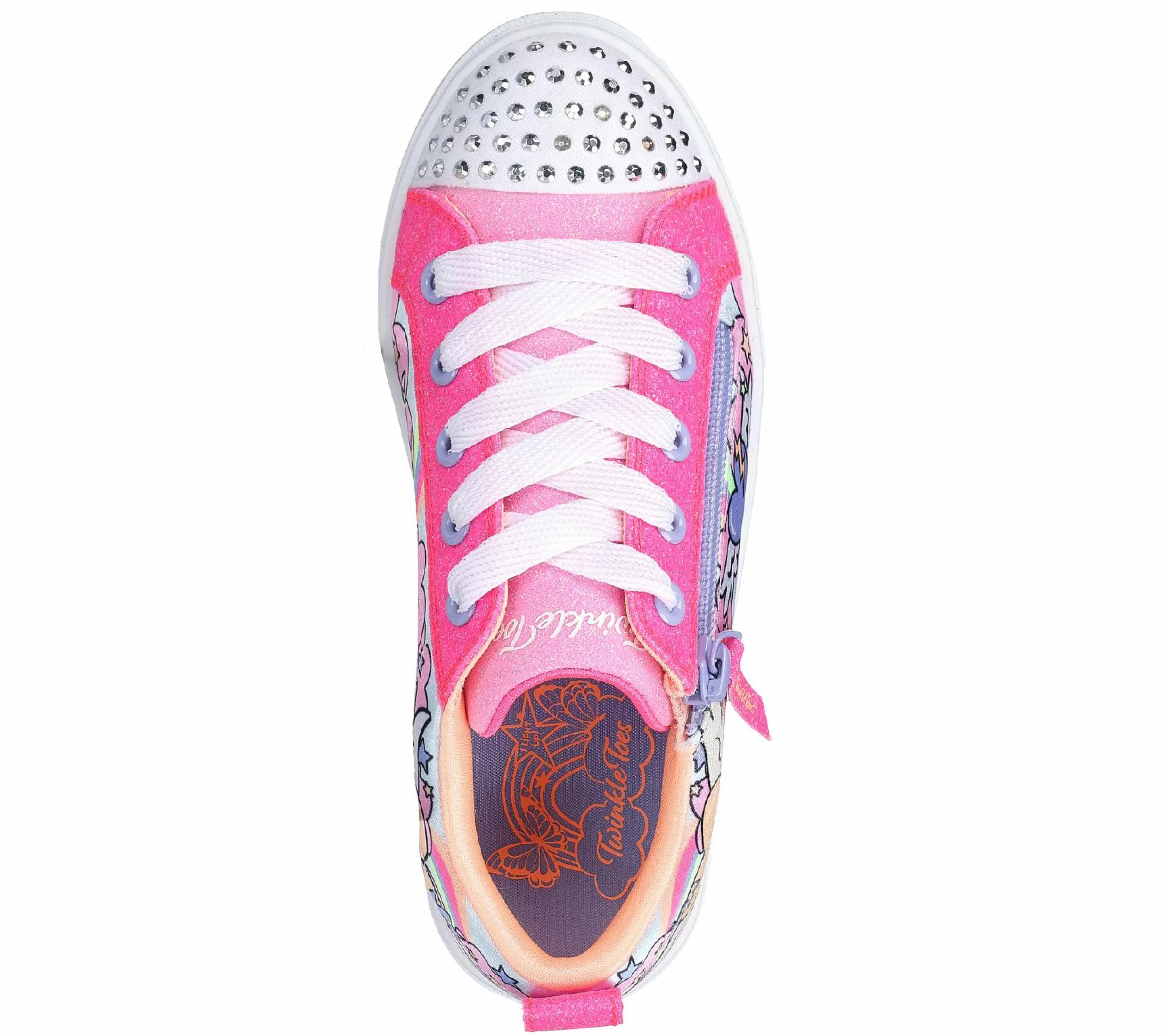 Com Atacadores | Luzes | SKECHERS Twinkle Toes: Twinkle Sparks - Flying Hearts ROSA CHOQUE / MULTICOR