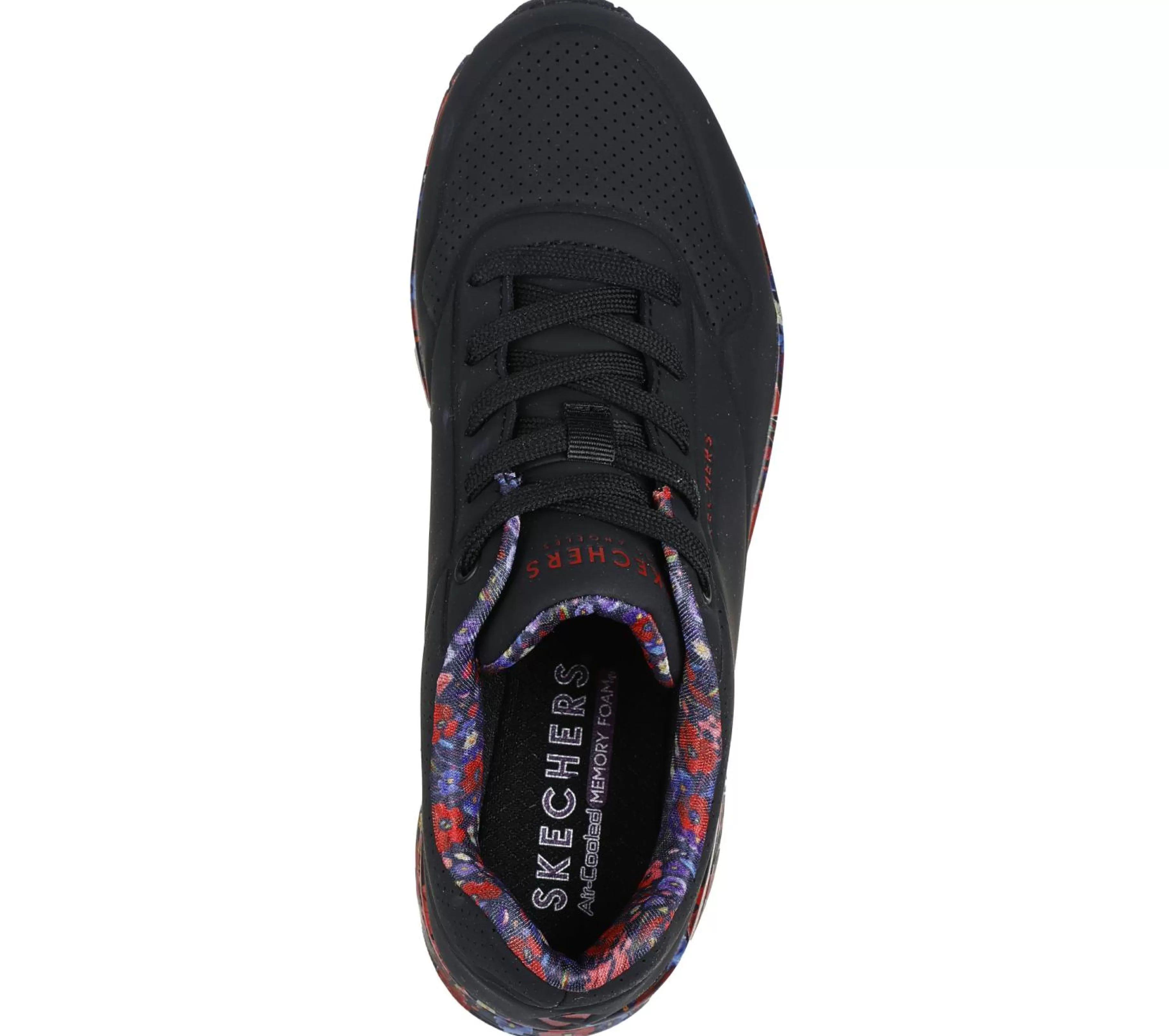 Com Atacadores | Sapatilhas Casuais | SKECHERS Uno - Majestic Garden PRETO / MULTICOR